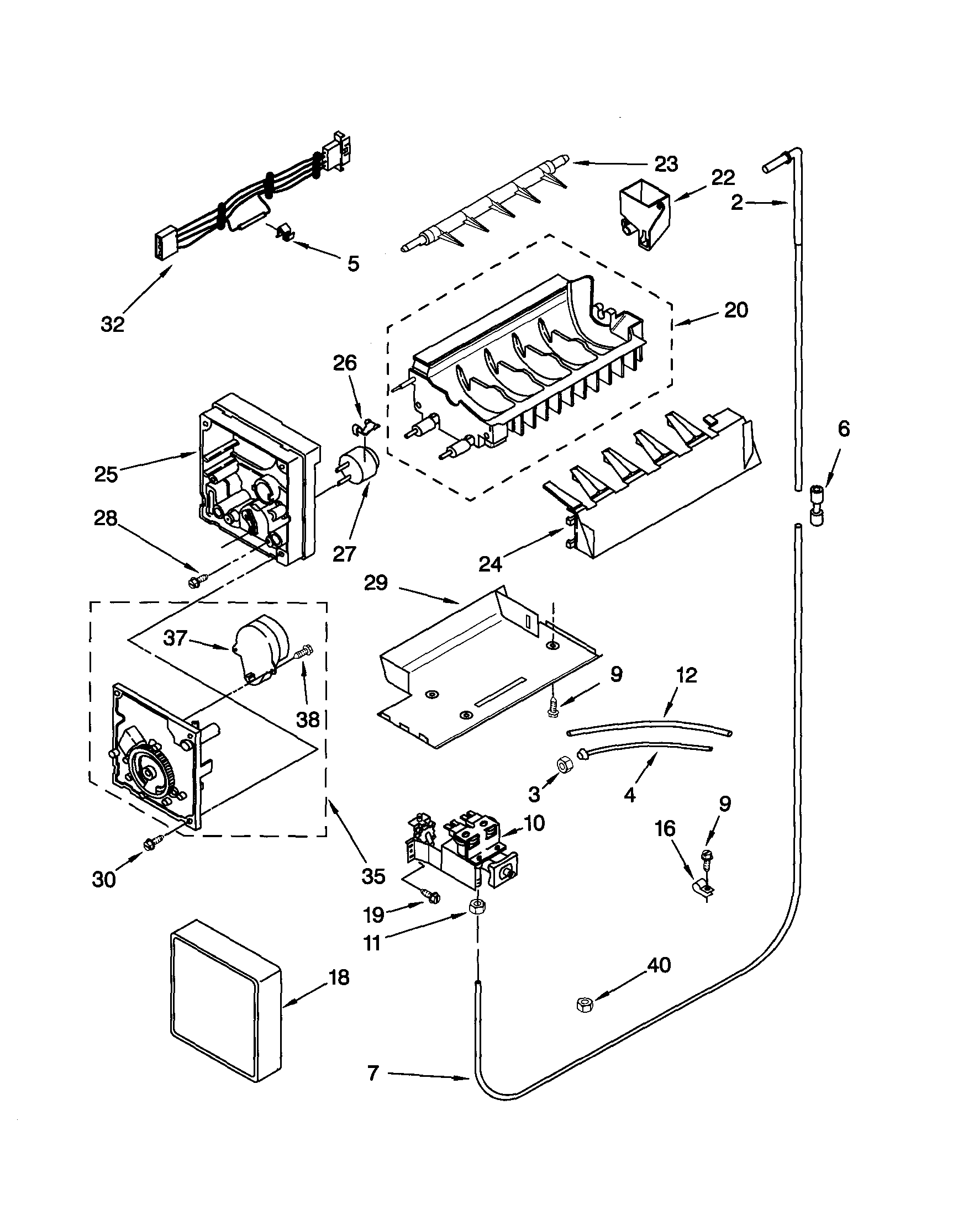 Kenmore 10652264100 icemaker diagram