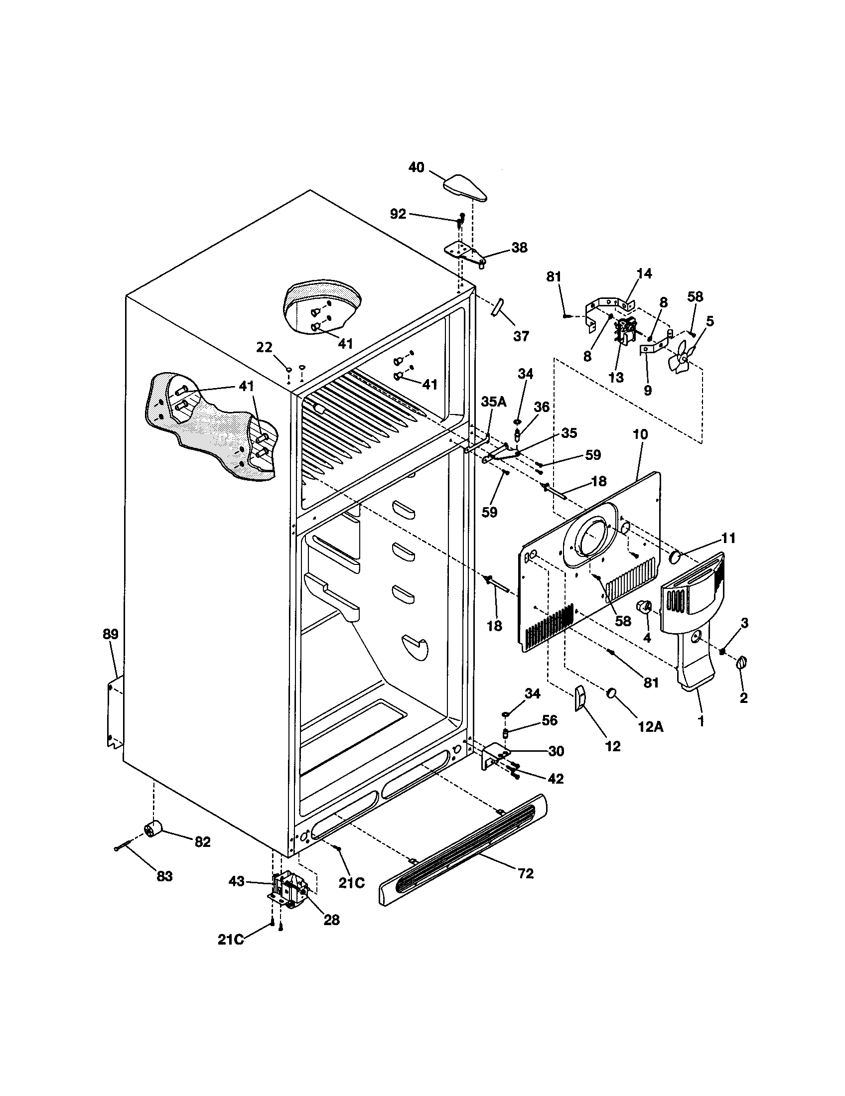 Kenmore 25331430100 cabinet diagram