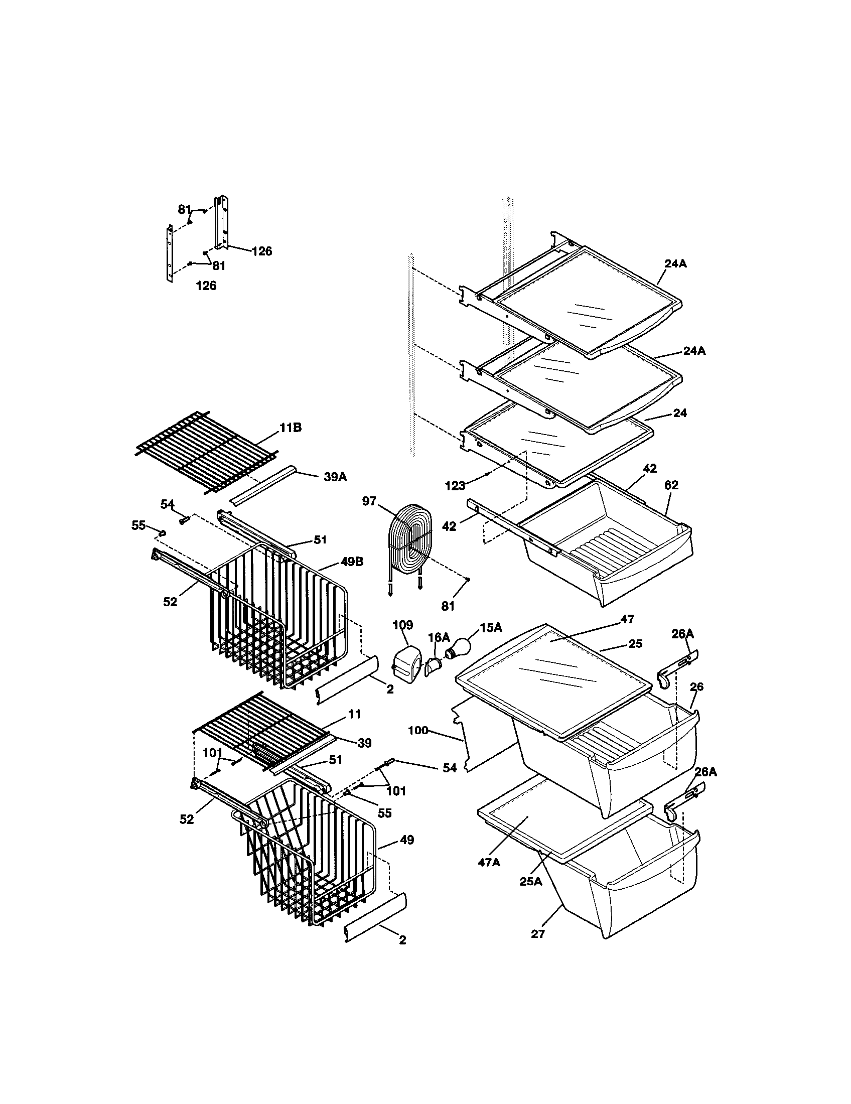 Kenmore 25351232102 shelves diagram