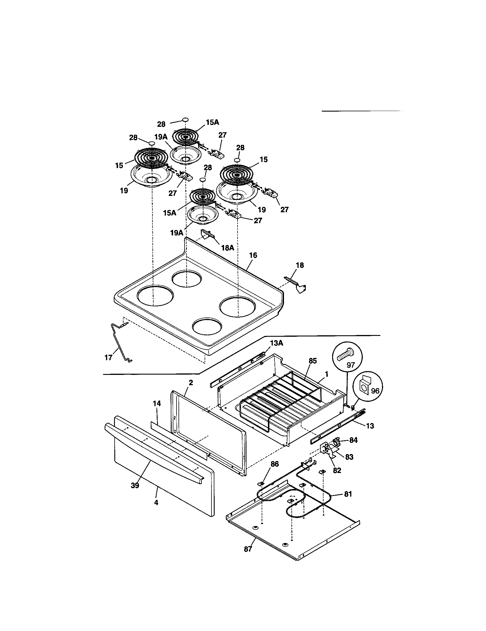 Kenmore 79093750100 top/drawer diagram