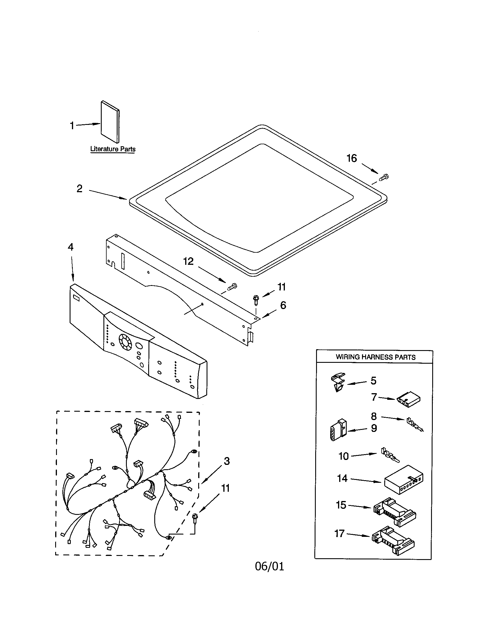 Kenmore 11092824100 top and console diagram