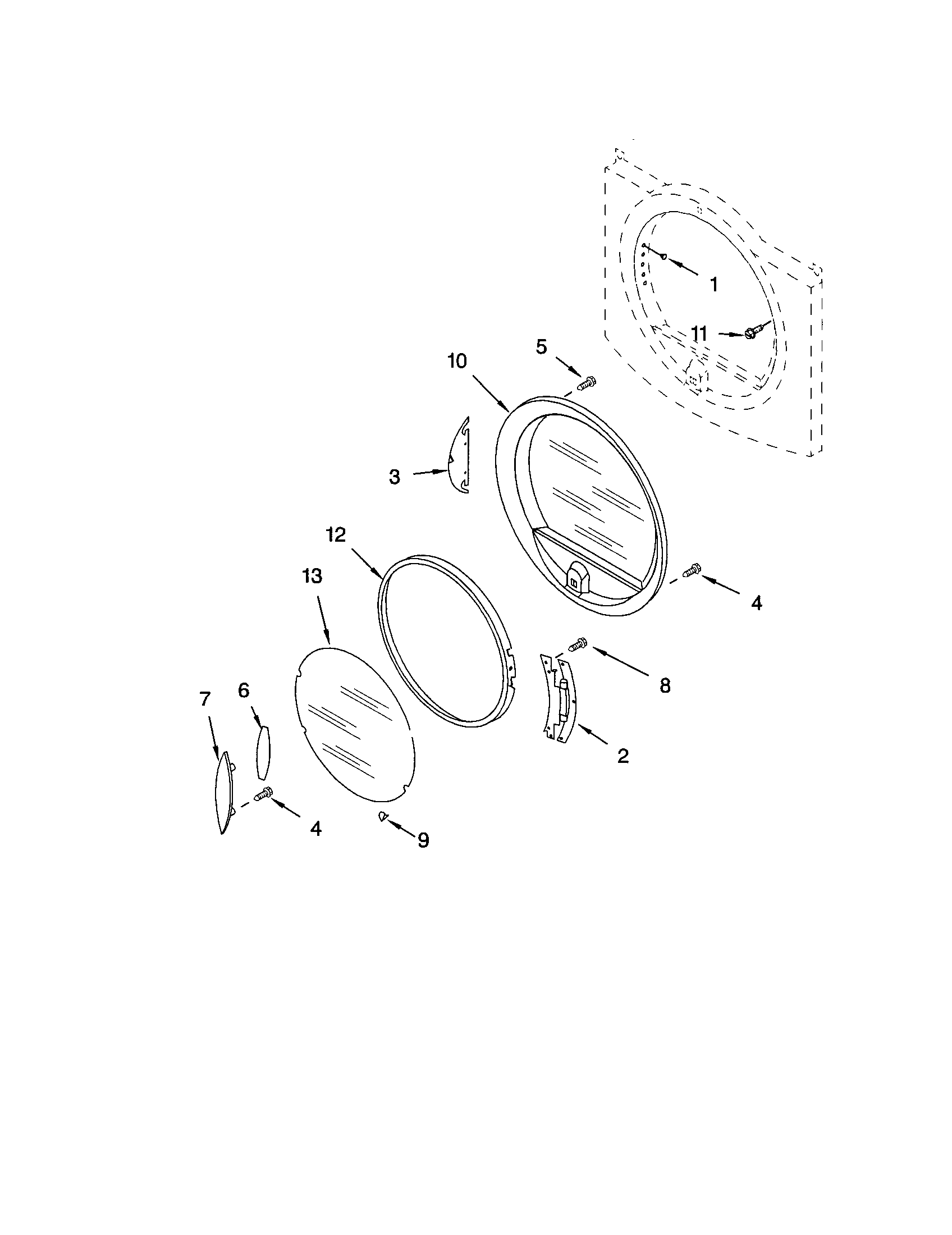 Kenmore 11092824100 door diagram