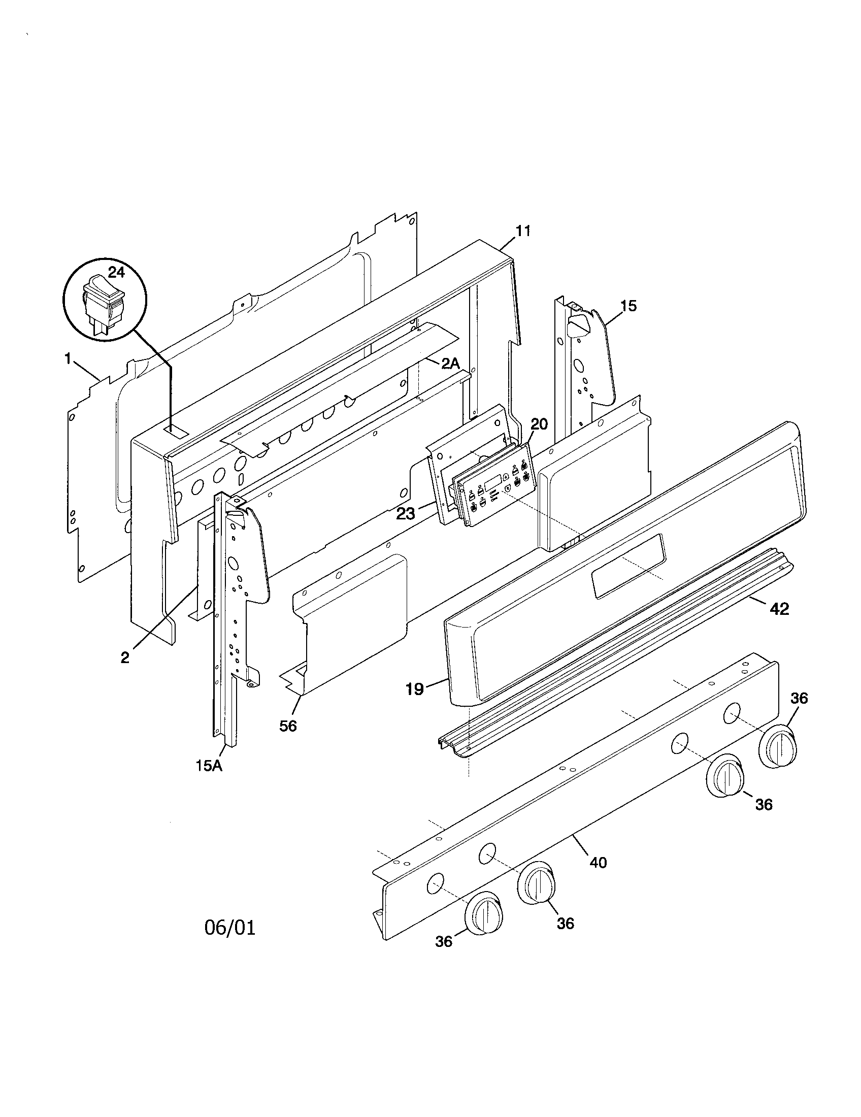 Frigidaire FGFB64CJSA backguard diagram