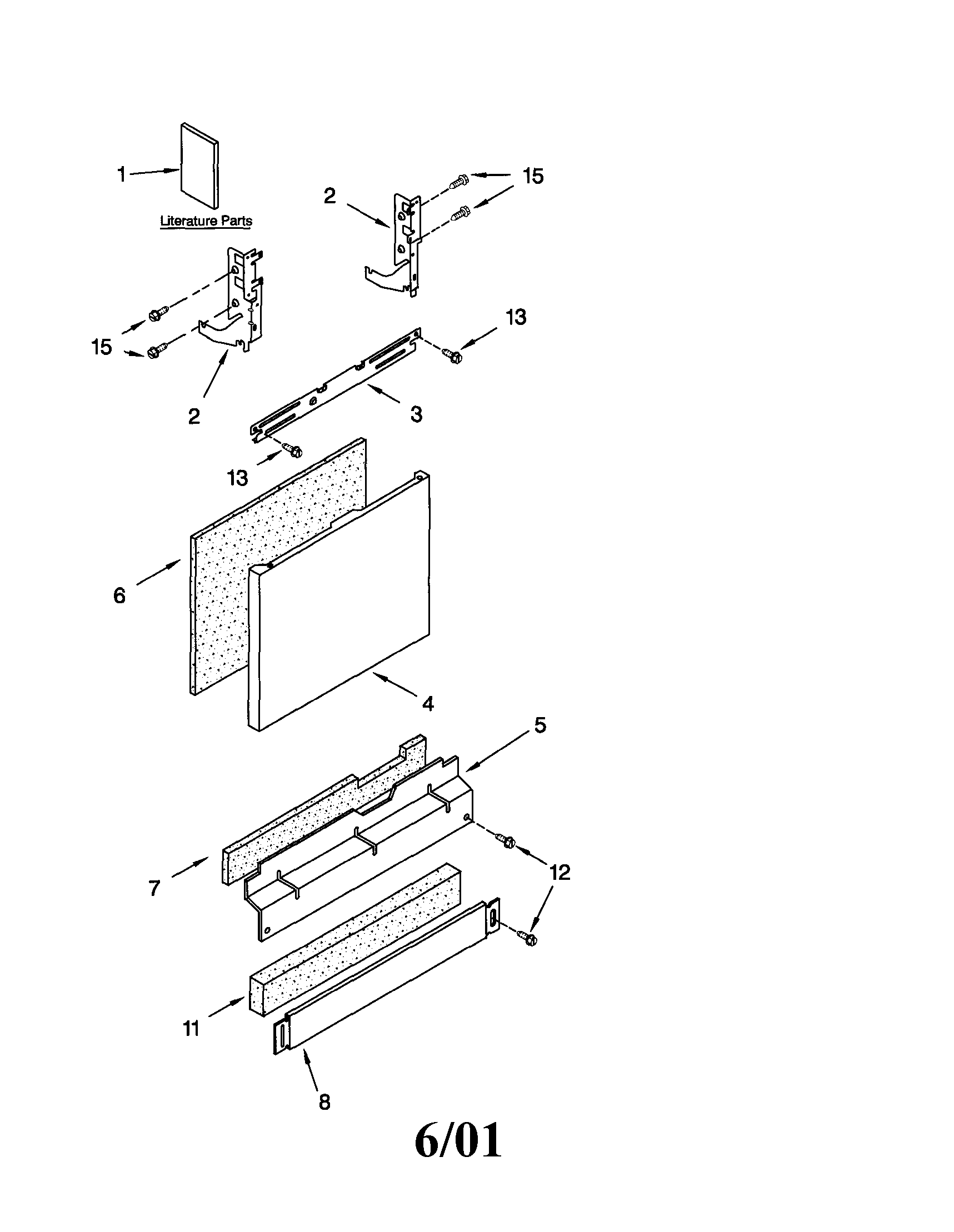 Kenmore Elite 66515953000 door and panel diagram