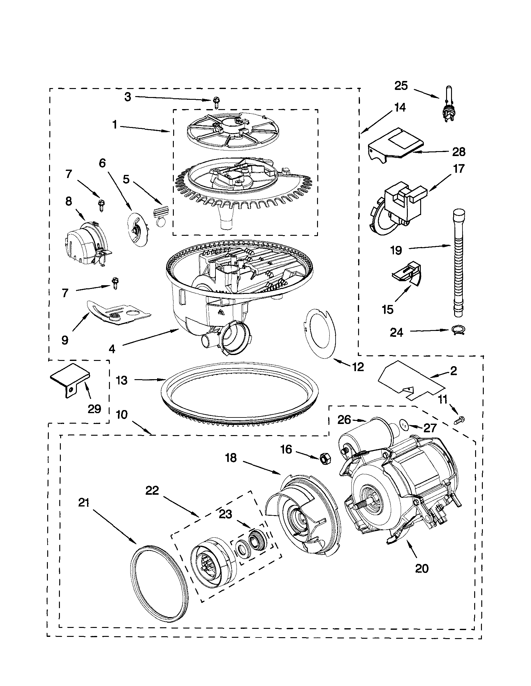 Kenmore Elite 66515953000 pump and motor diagram