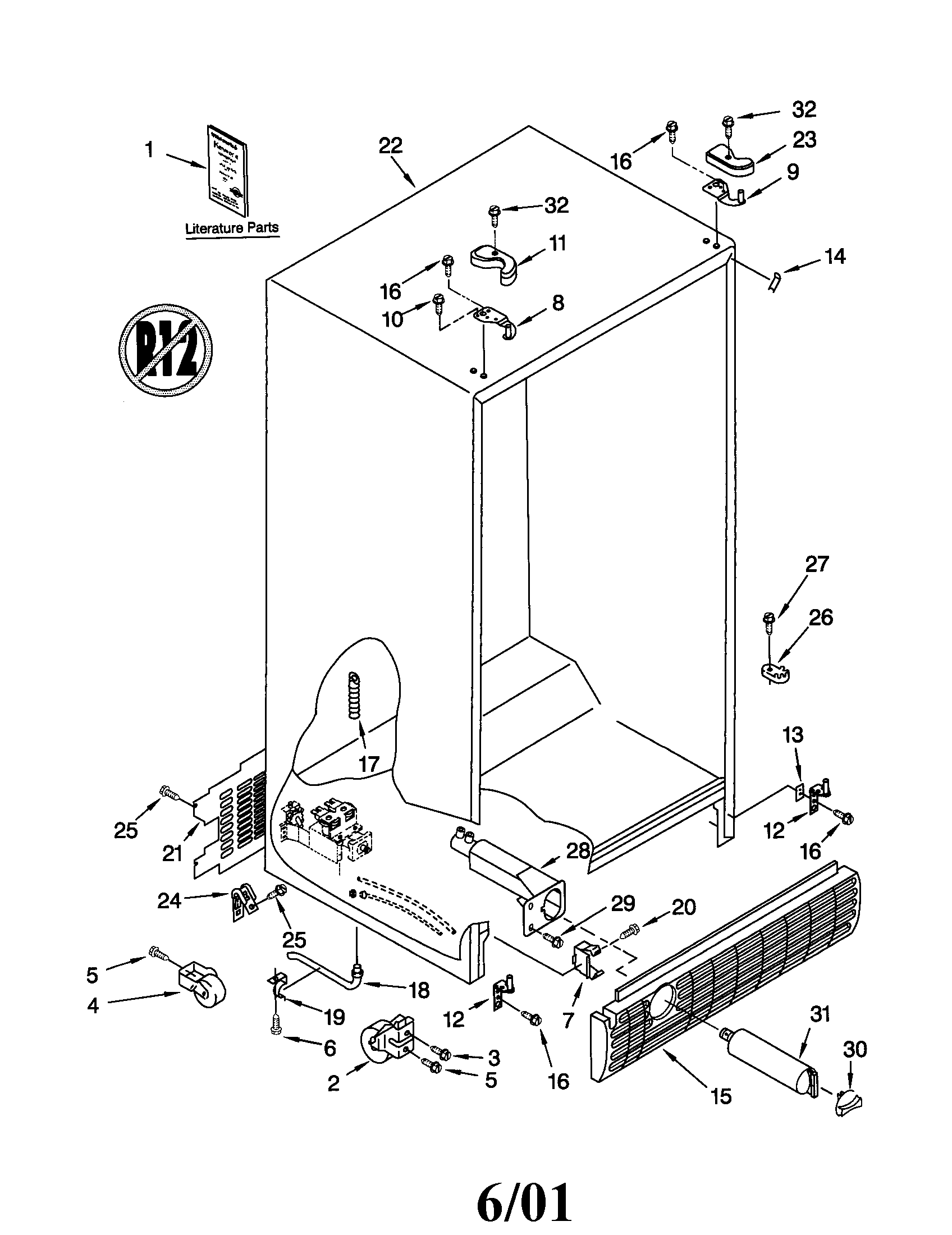 Kenmore 10651049100 cabinet diagram