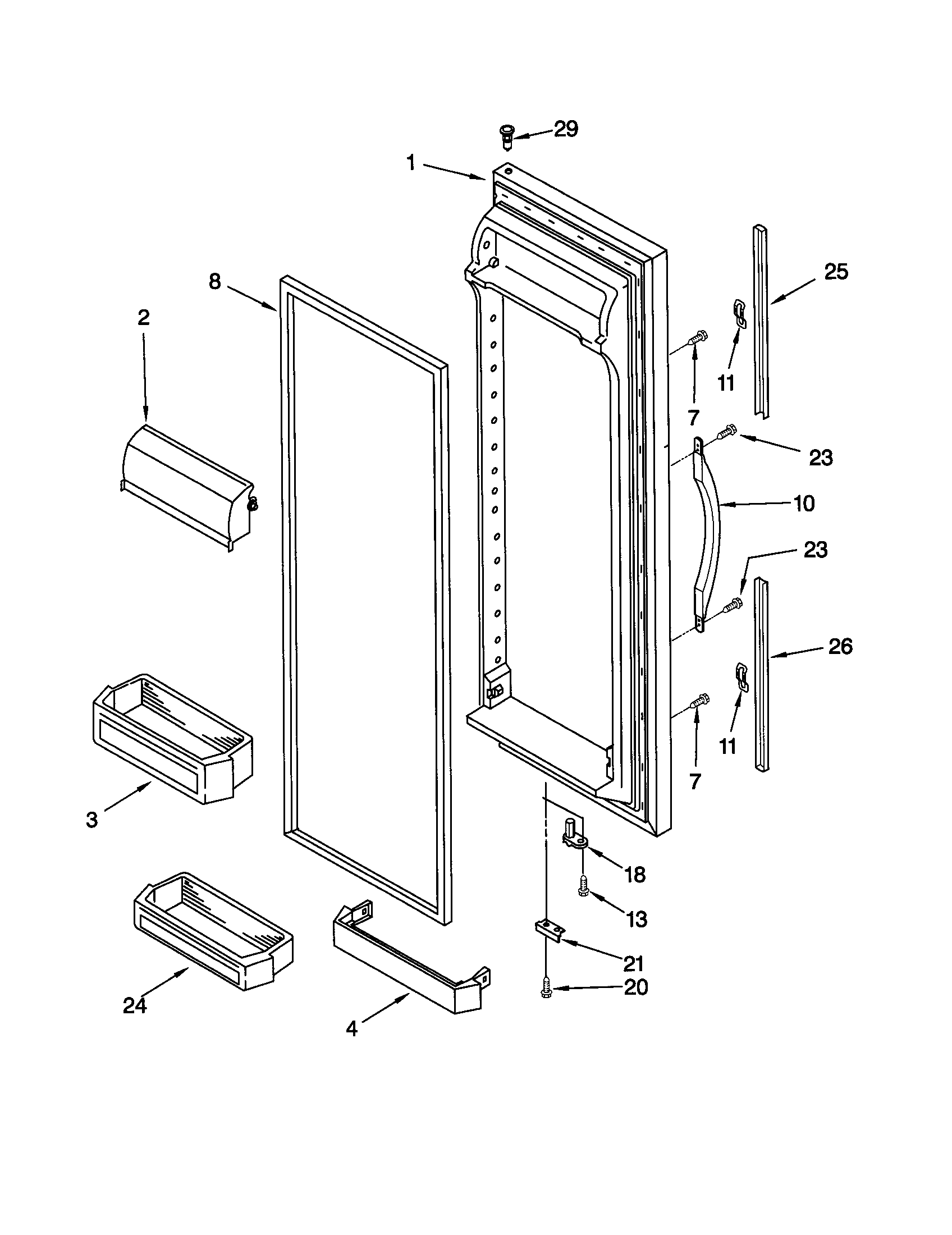 Kenmore 10651049100 refrigerator door diagram
