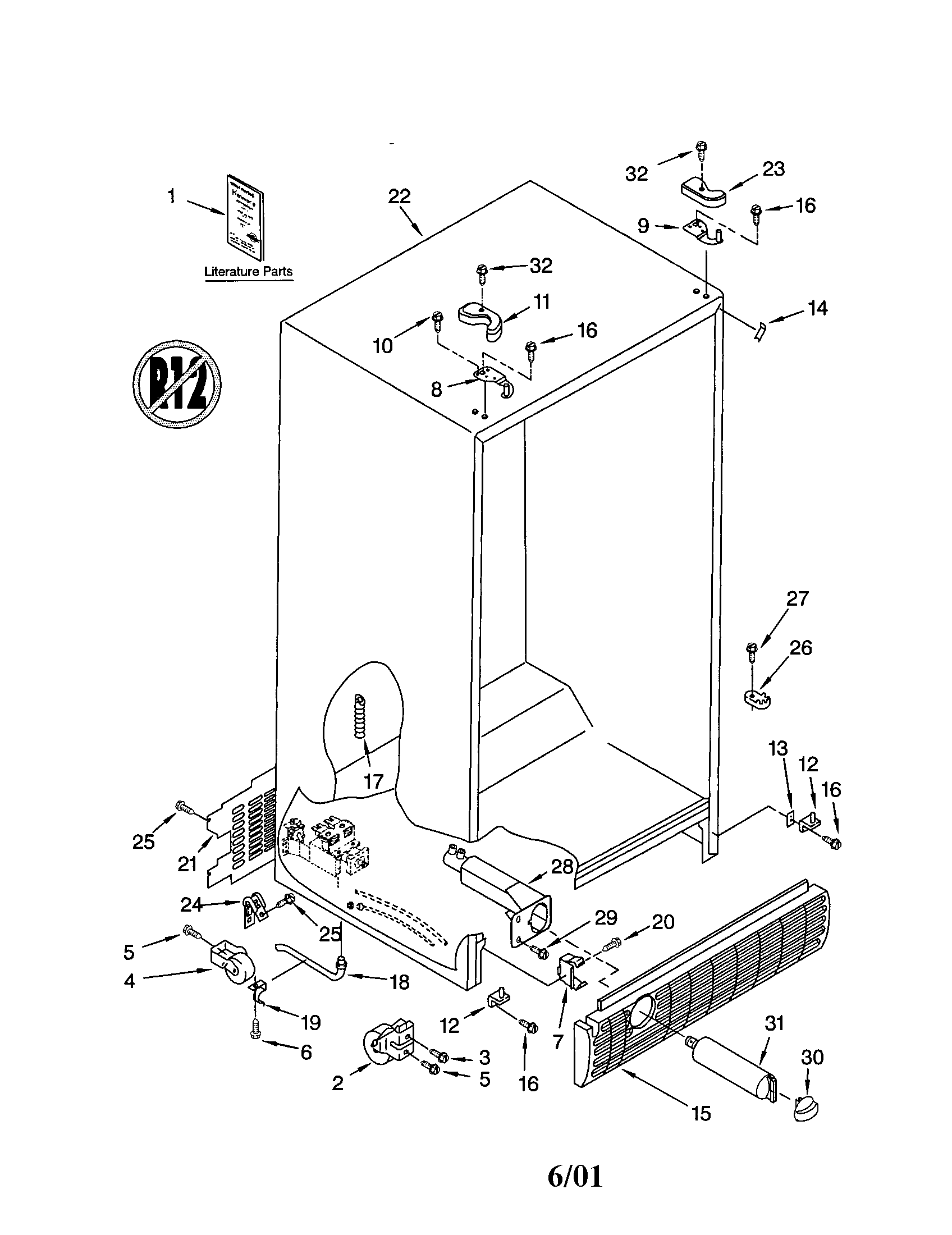 Kenmore 10652234101 cabinet diagram