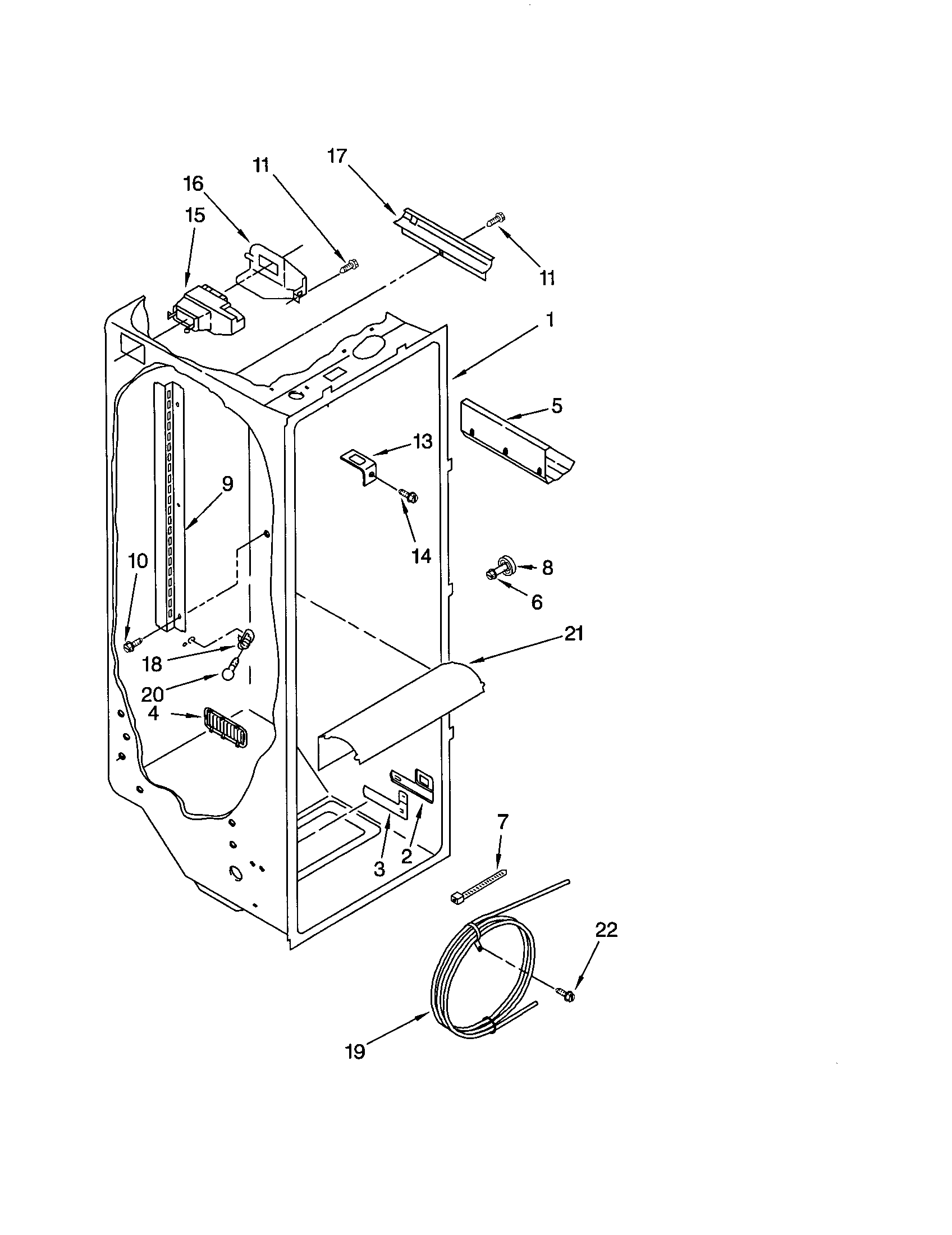 Kenmore 10652234101 refrigerator liner diagram