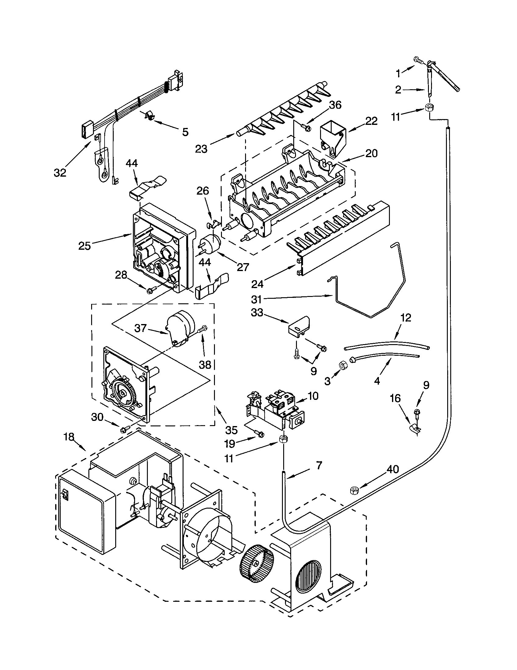 Kenmore 10652234101 icemaker diagram