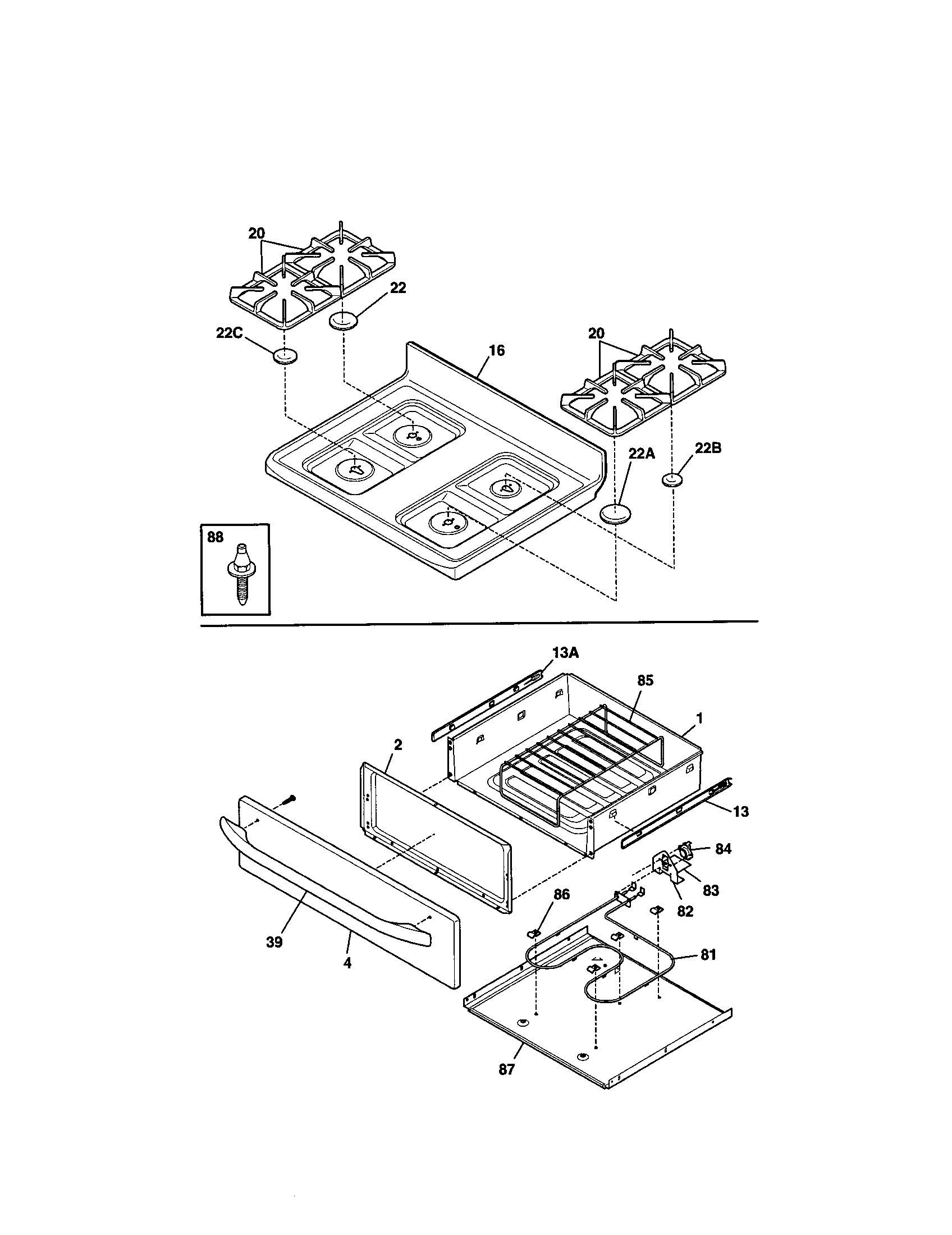Kenmore 79075993100 top/drawer diagram