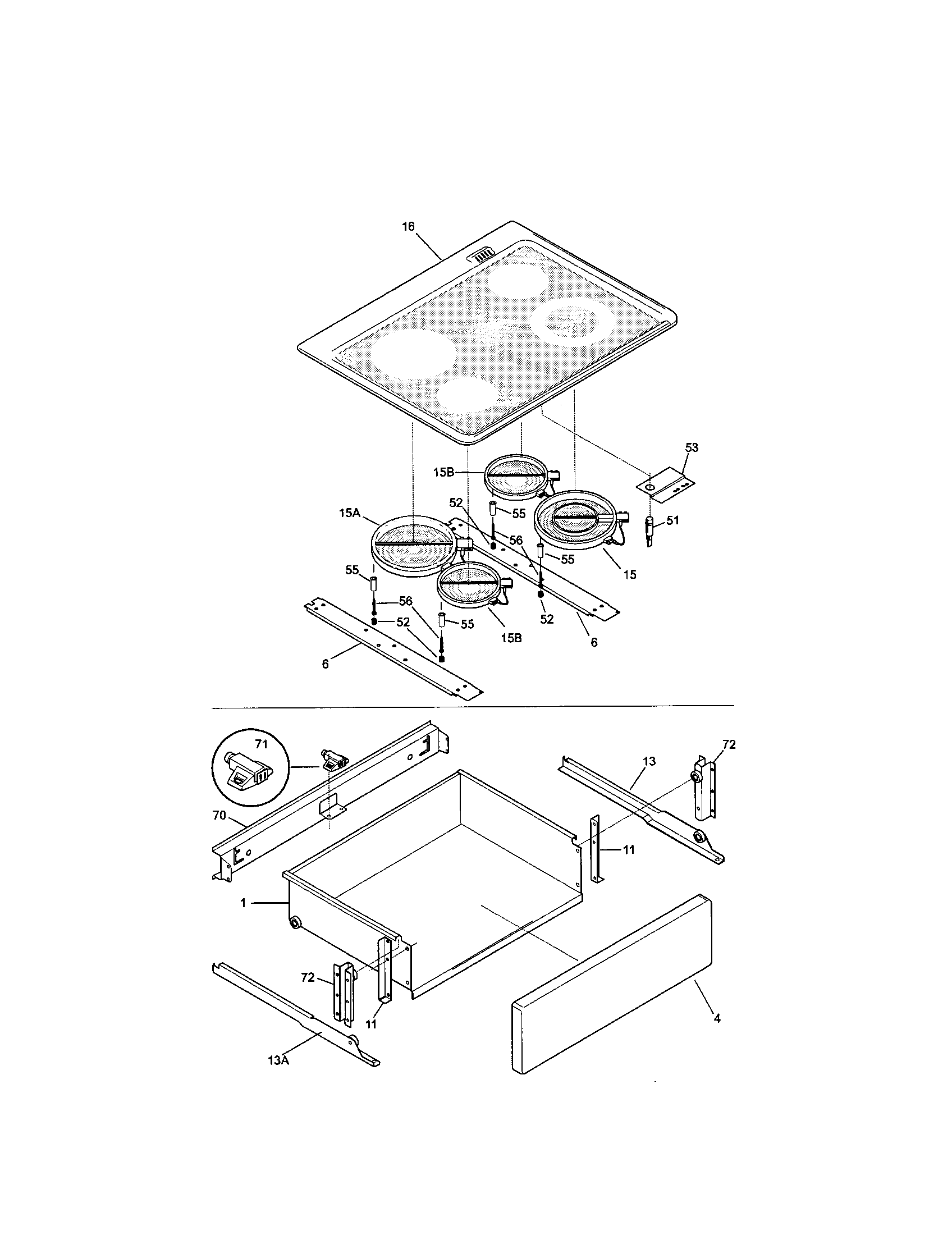 Kenmore 79046991100 top/drawer diagram