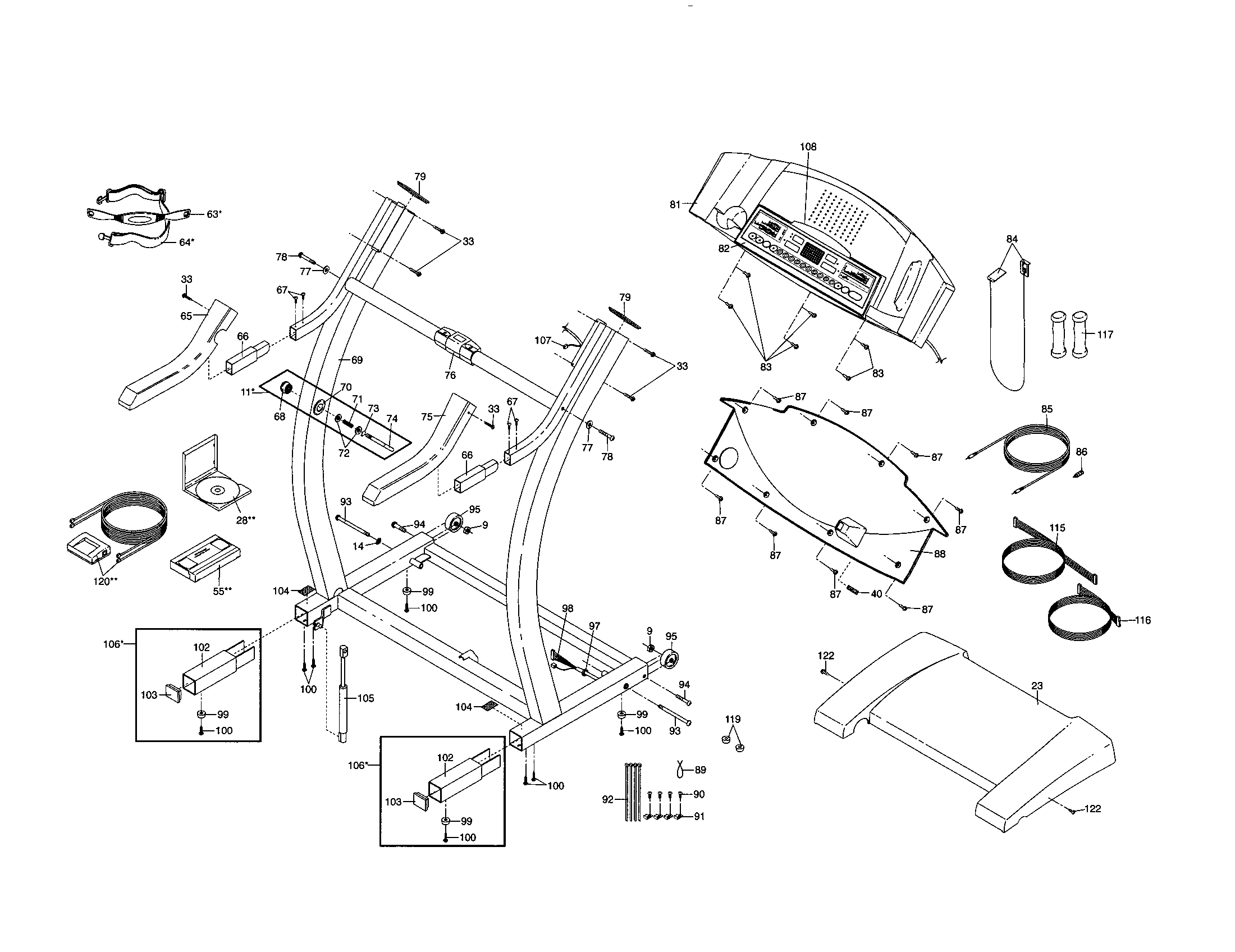 Proform PFTL99600 console base diagram