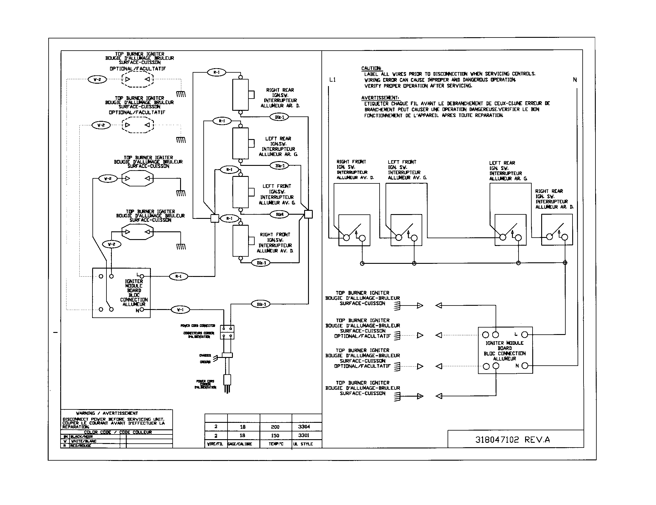 Frigidaire FGC30S4HDA wiring diagram diagram