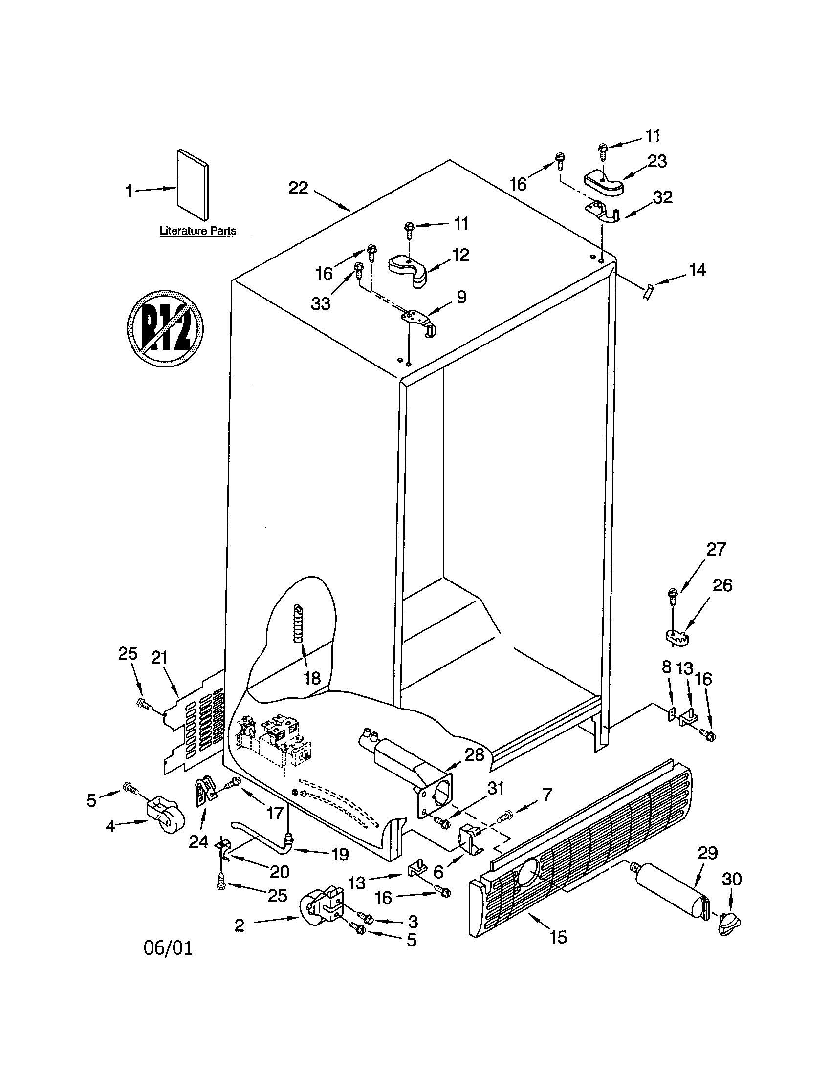 Kenmore 10651259101 cabinet diagram