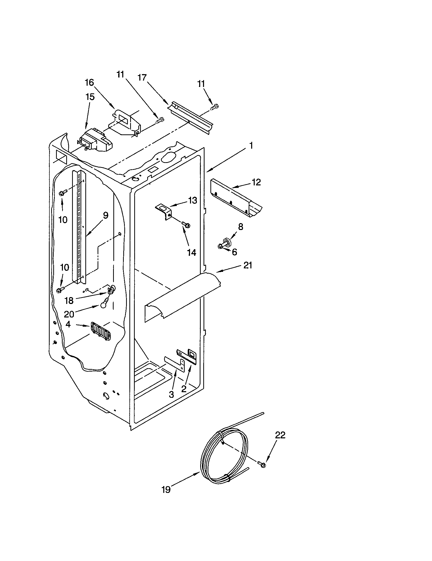 Kenmore 10651259101 refrigerator liner diagram