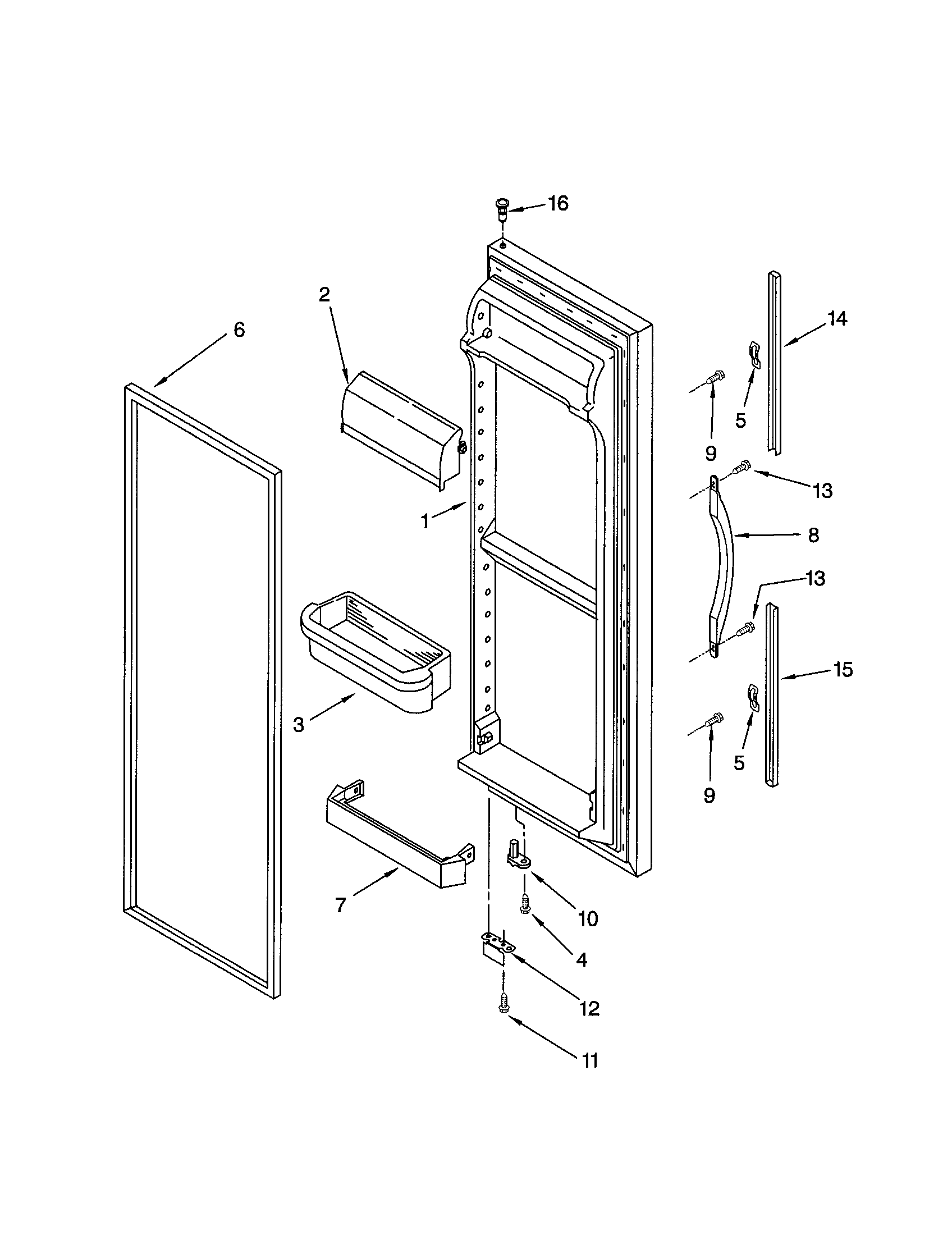 Kenmore 10651259101 refrigerator door diagram