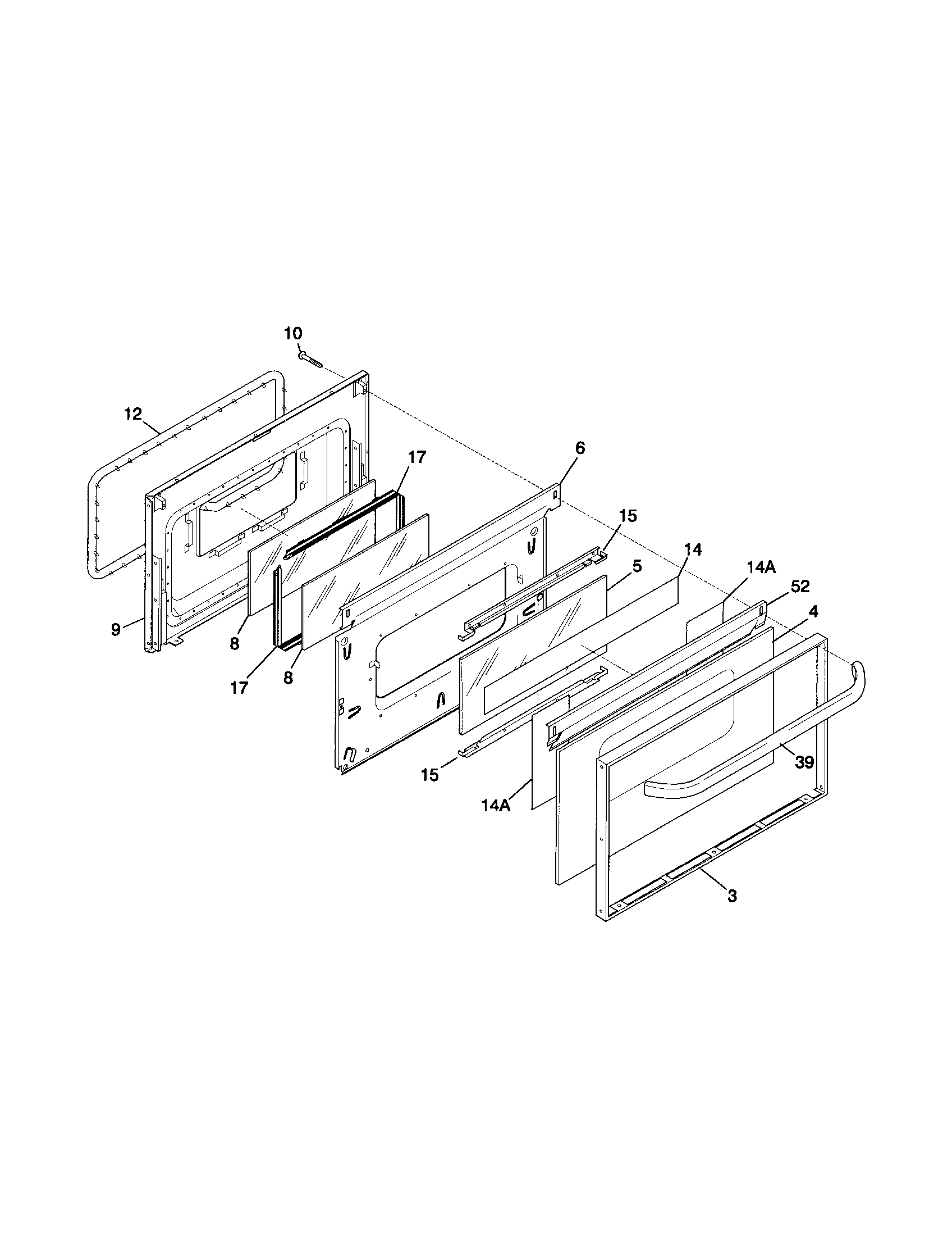 Frigidaire FEFS68CJTA door diagram