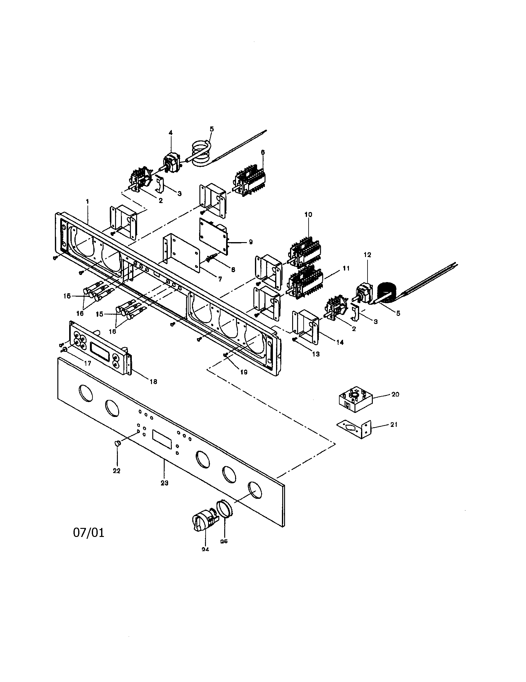 Bosch HBL655 fascia panel diagram