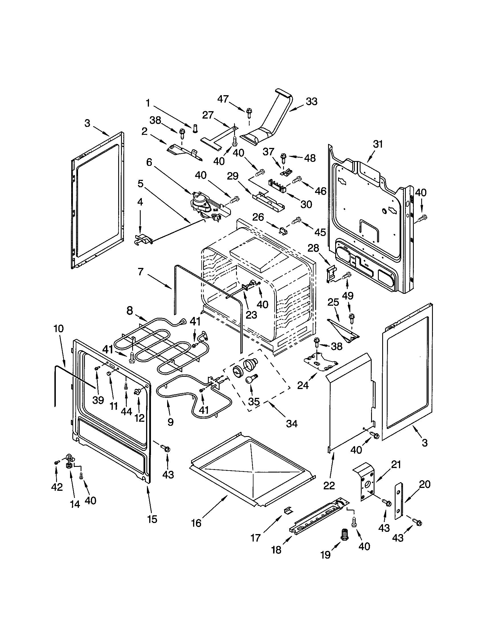 Kenmore 66595015102 chassis diagram