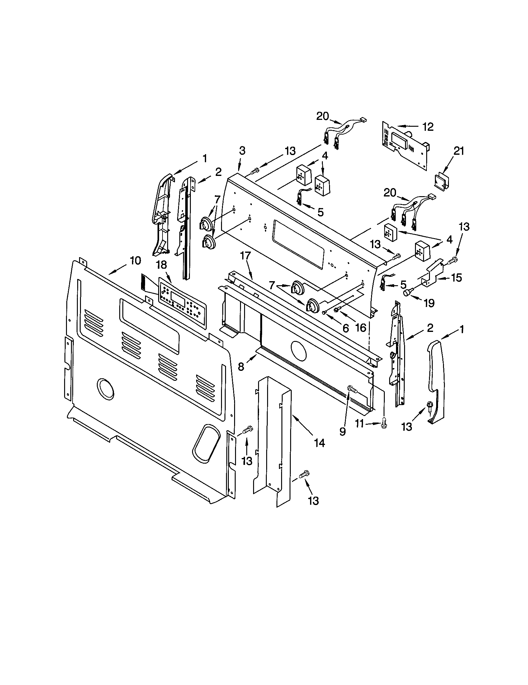 Kenmore 66592004102 control panel diagram