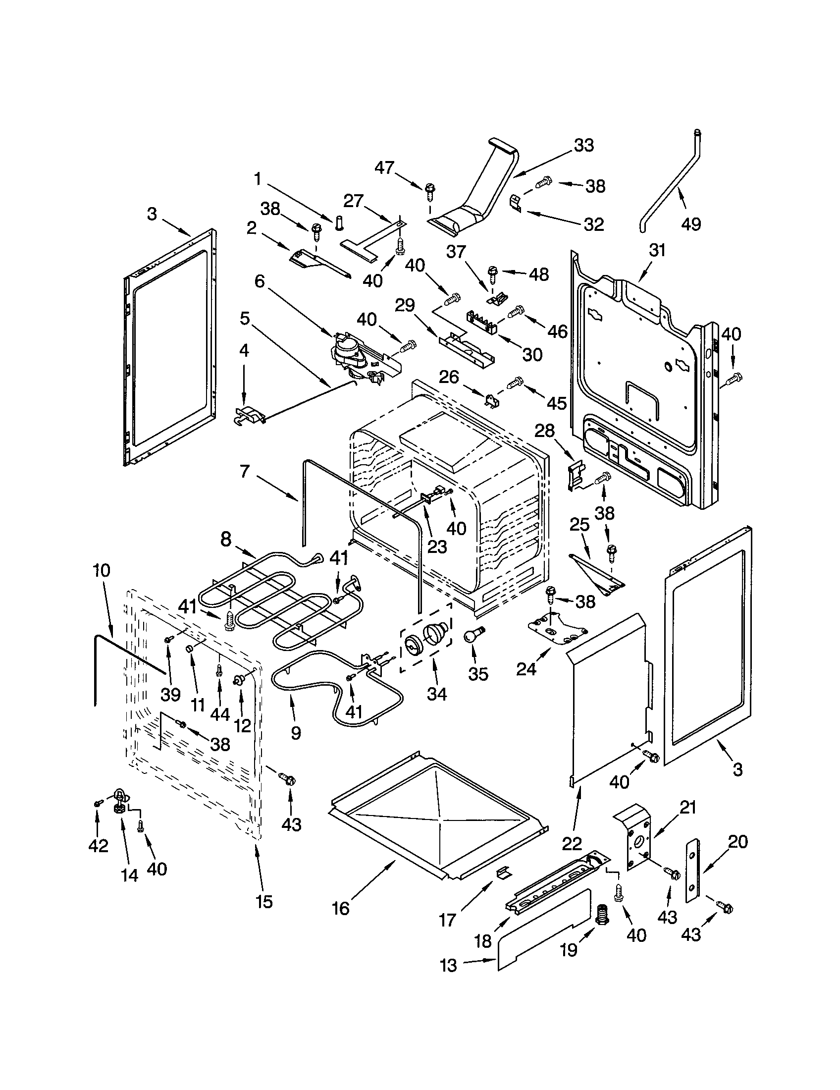 Kenmore 66595822002 chassis diagram