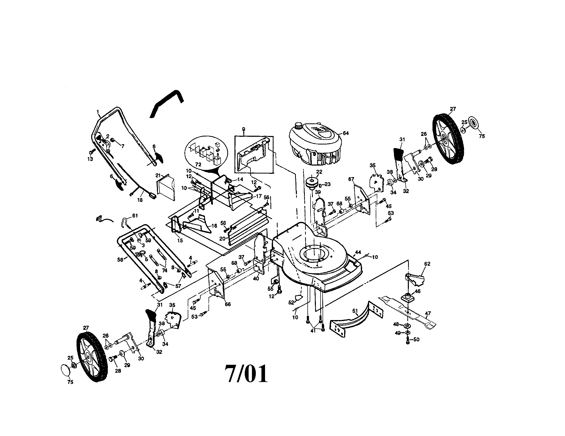 Craftsman 917377363 rotary lawn mower diagram