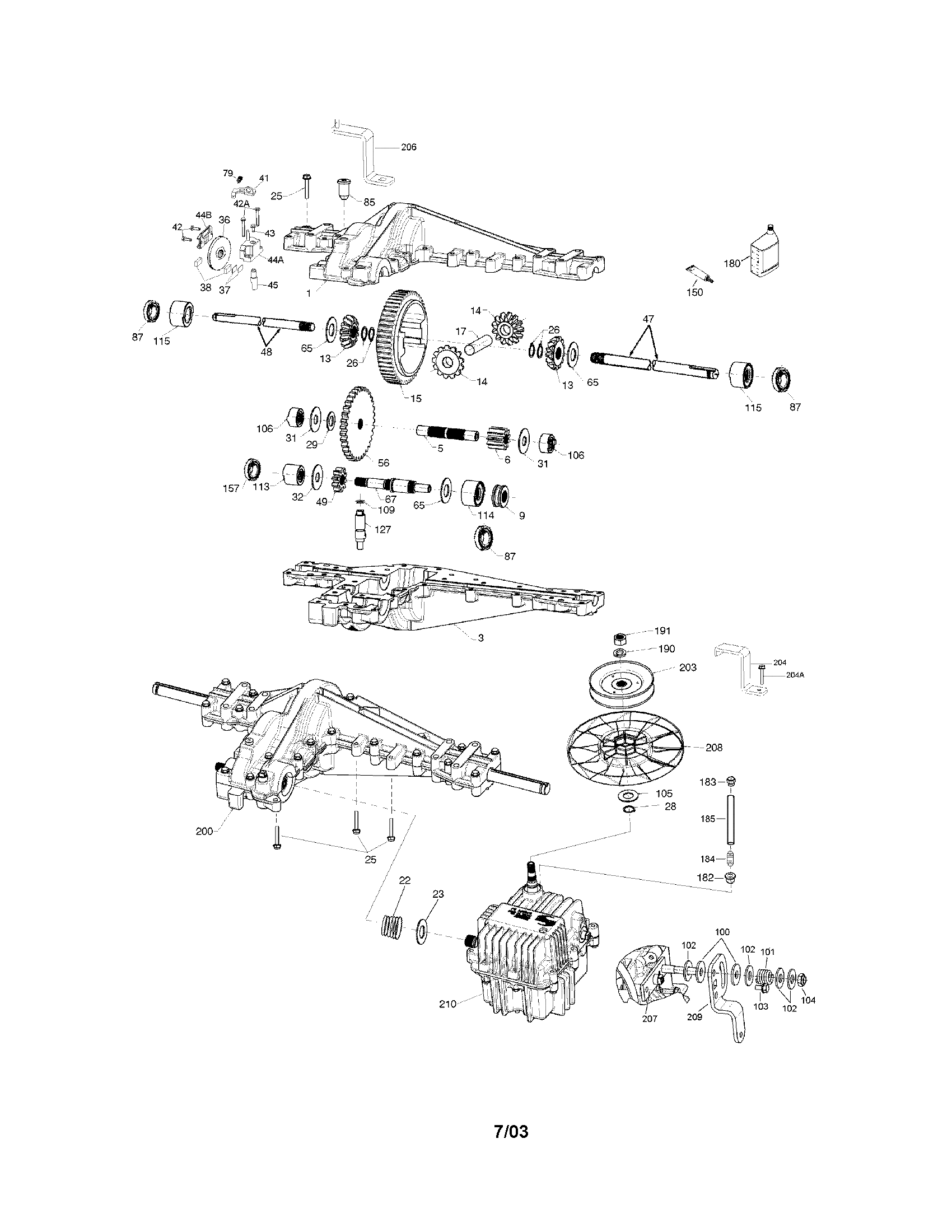 Poulan 96012001200 peerless transaxle - 2000-006a diagram