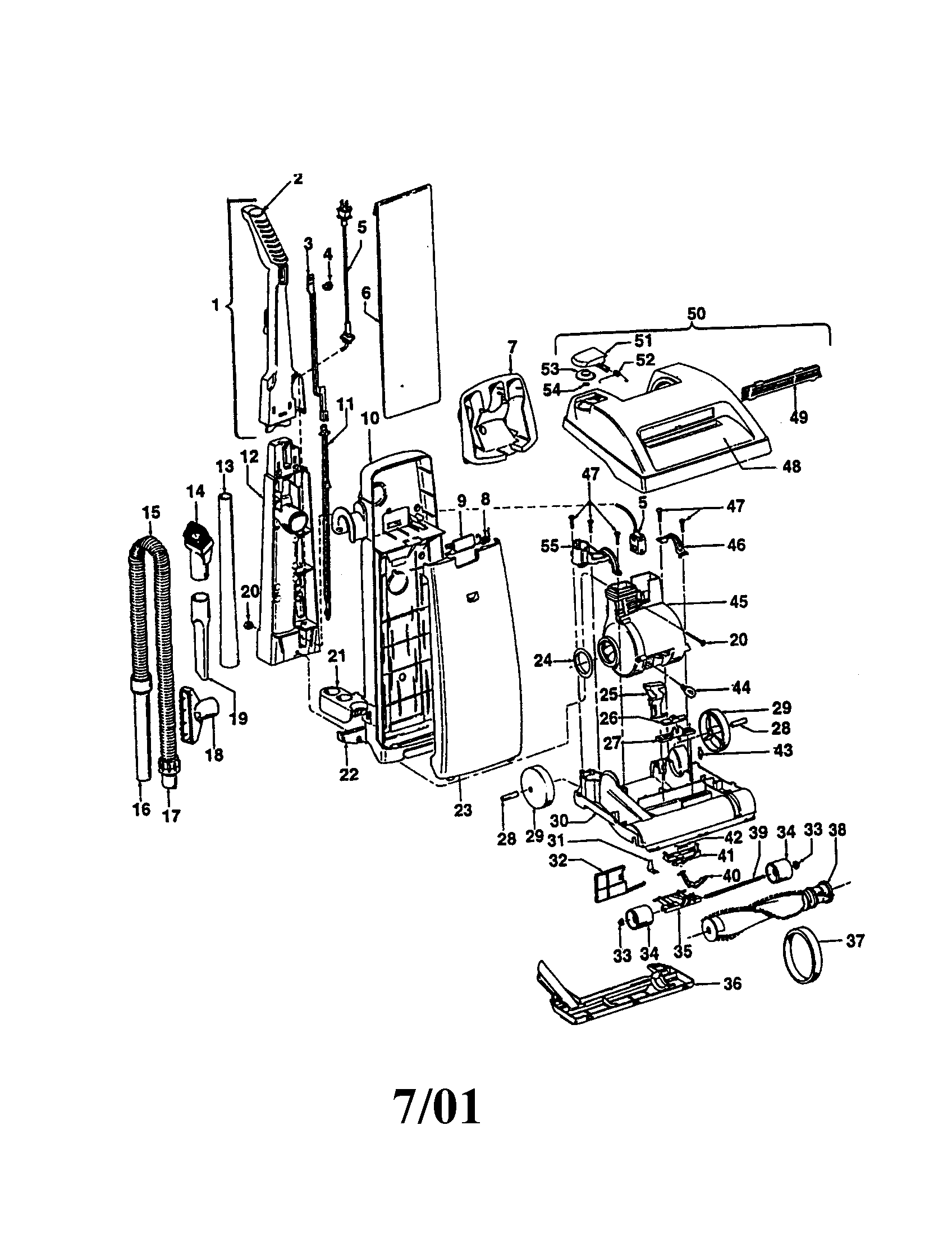 Hoover U5209-930 upright vac diagram