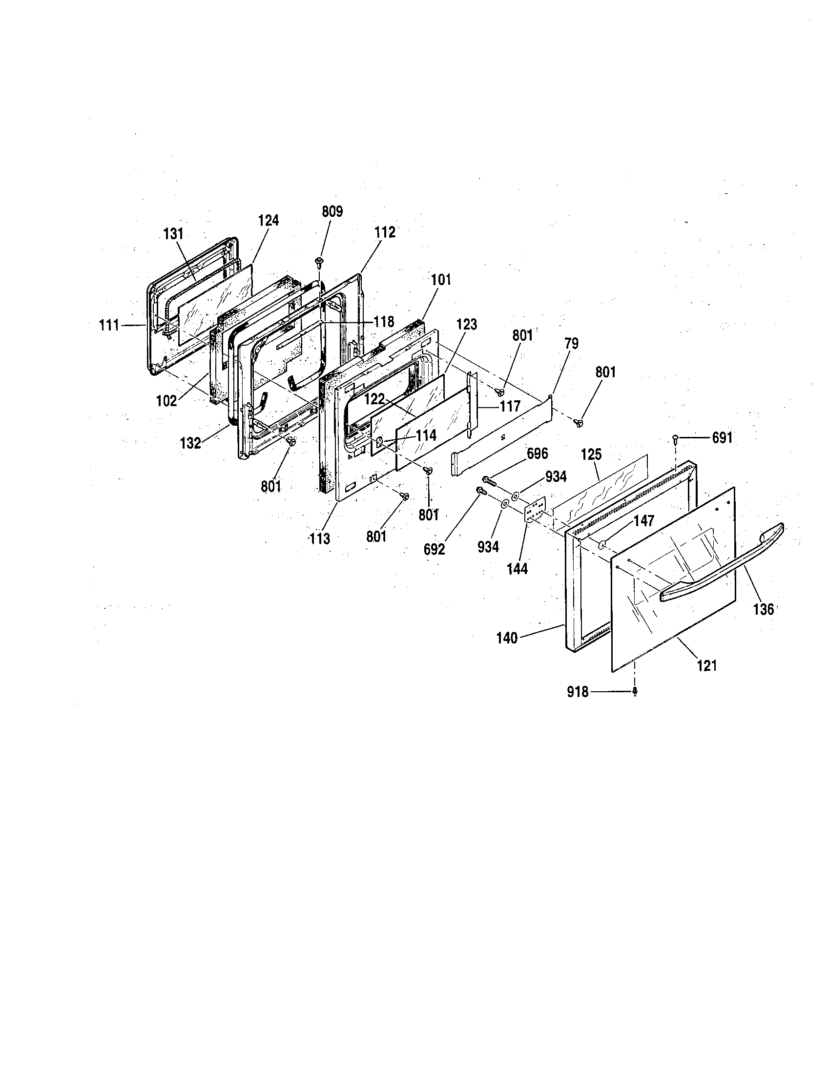 Kenmore 91141389891 upper door diagram