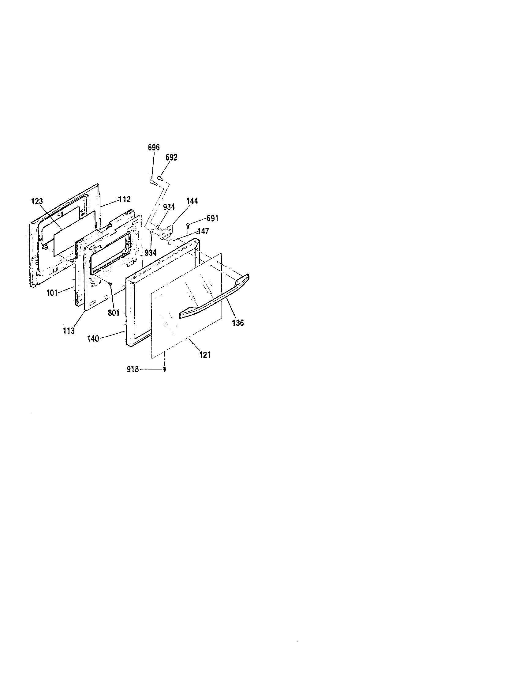 Kenmore 91141389891 lower door diagram