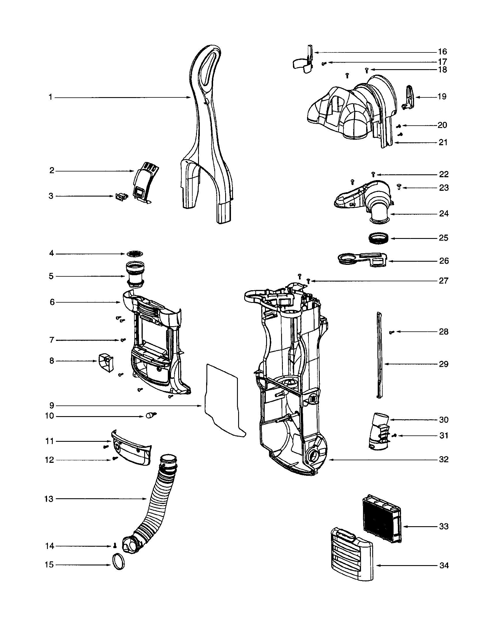 Eureka 4880AT handle diagram