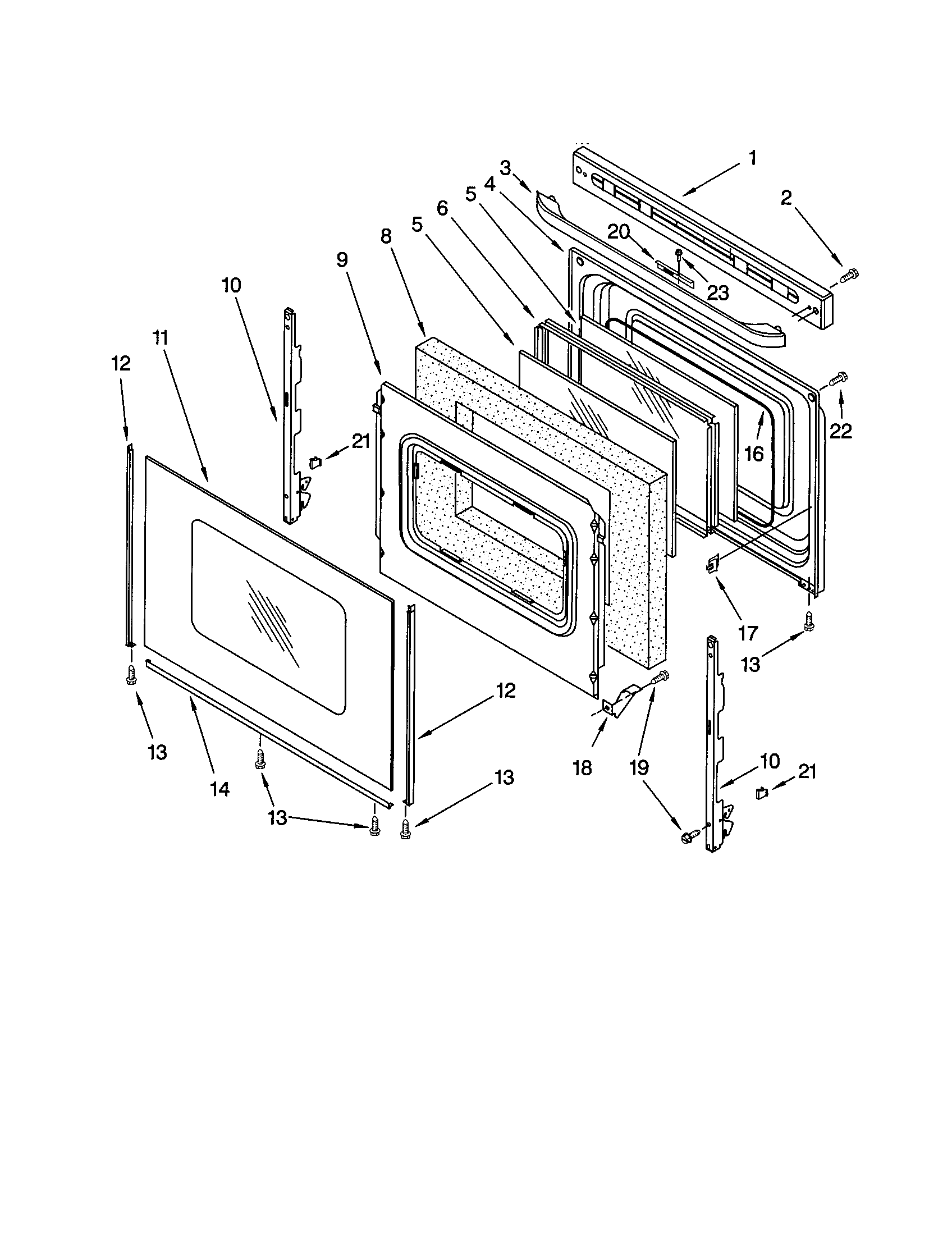 Kenmore 66595822003 door diagram
