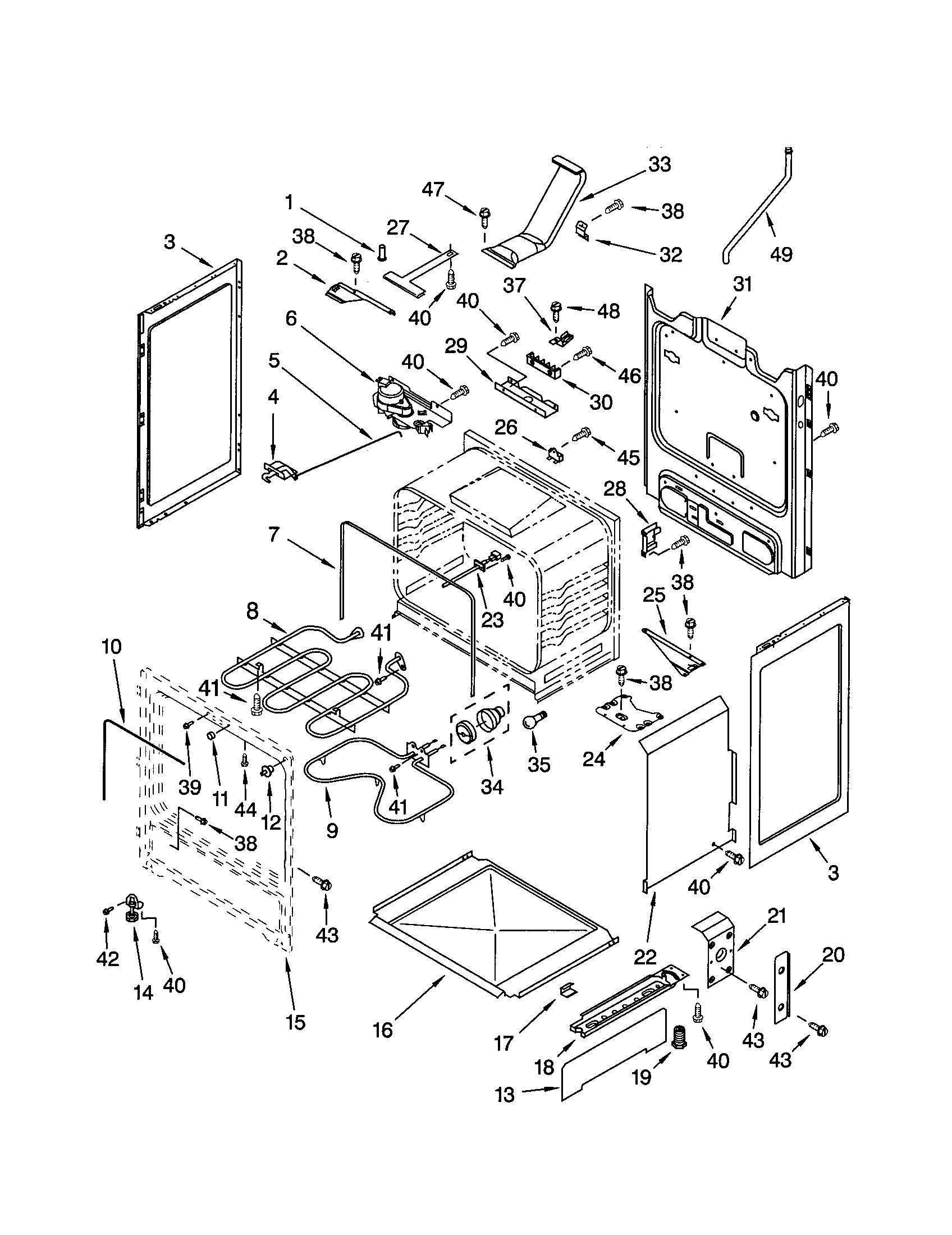 Kenmore 66595822003 chassis diagram