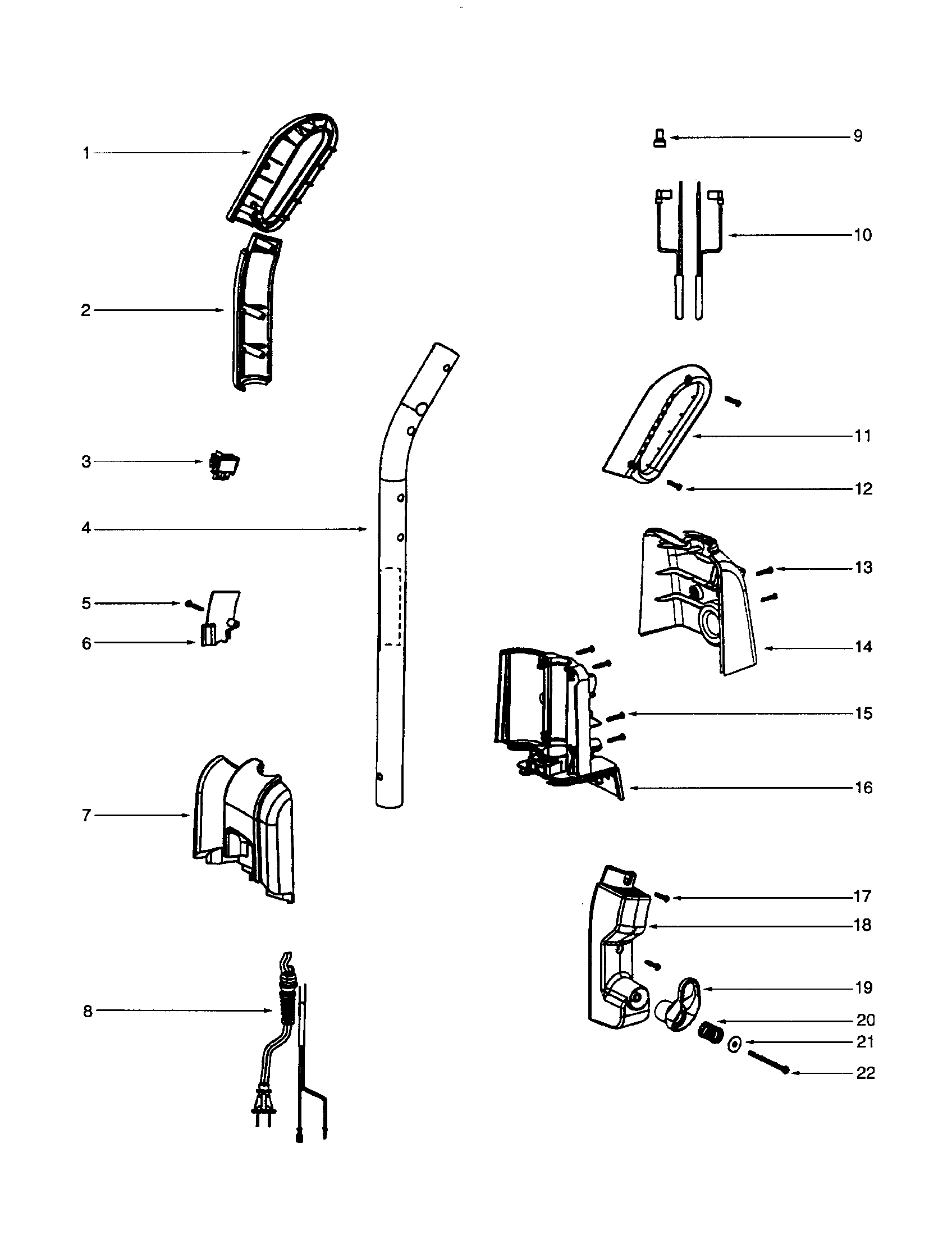 Eureka SC4570BT handle diagram