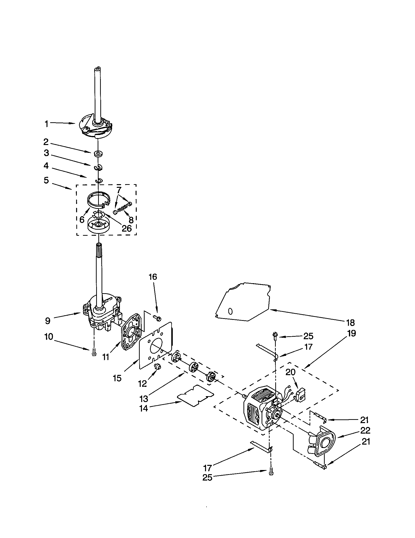 Kenmore 11022994101 brake/clutch/gearcase/motor/pump diagram