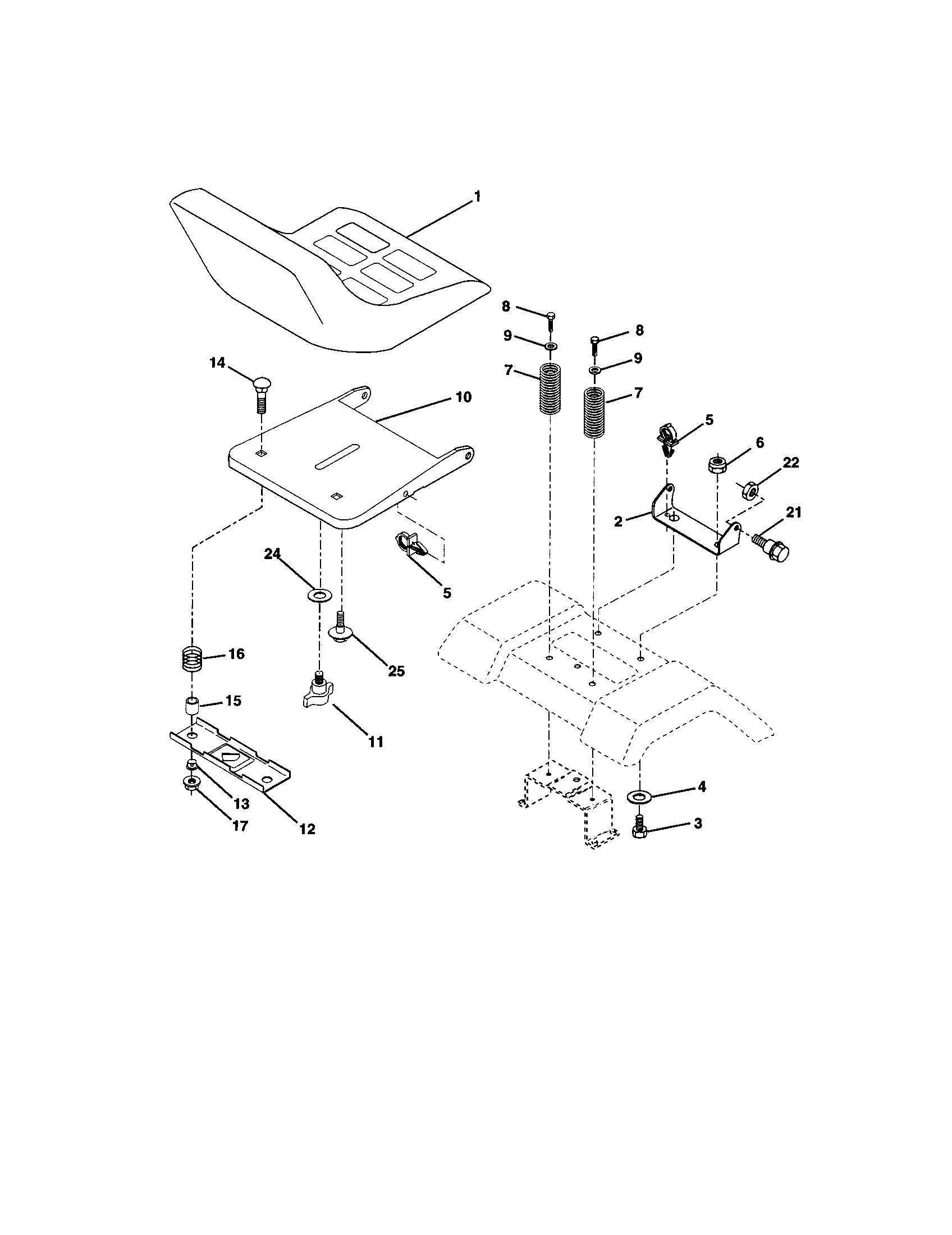 Craftsman 917279942 seat assembly diagram
