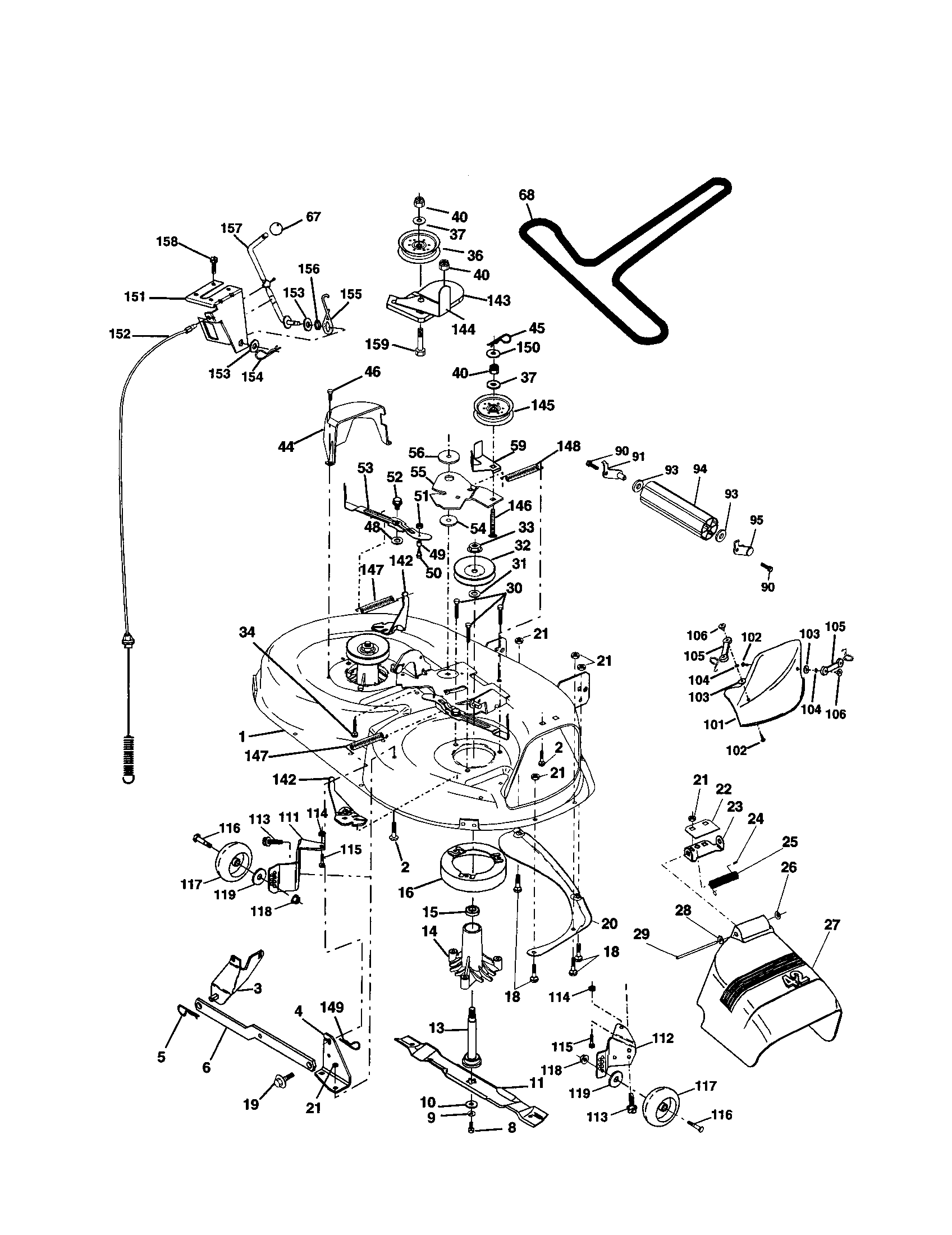 Craftsman 917279942 mower deck diagram