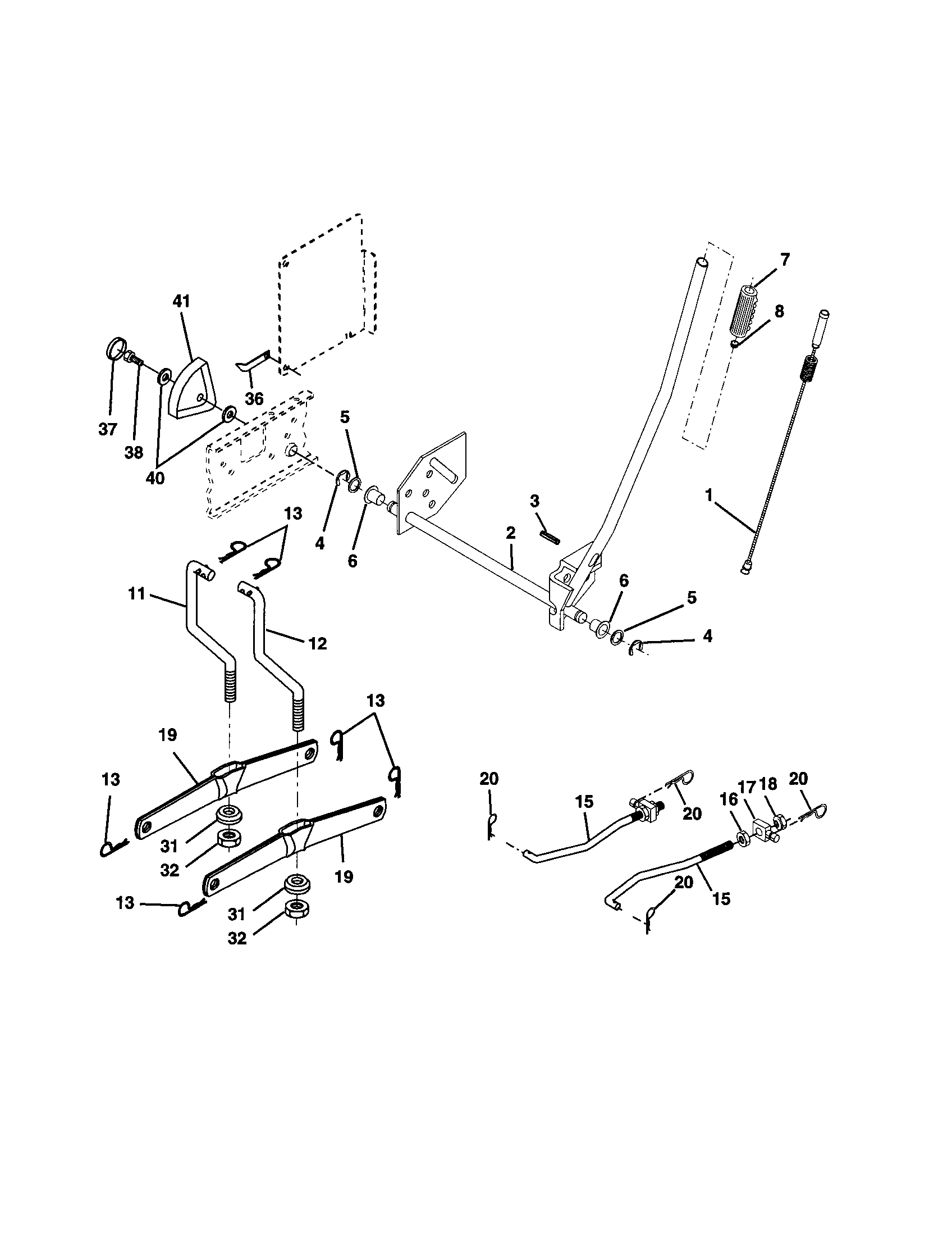 Craftsman 917279942 mower lift diagram