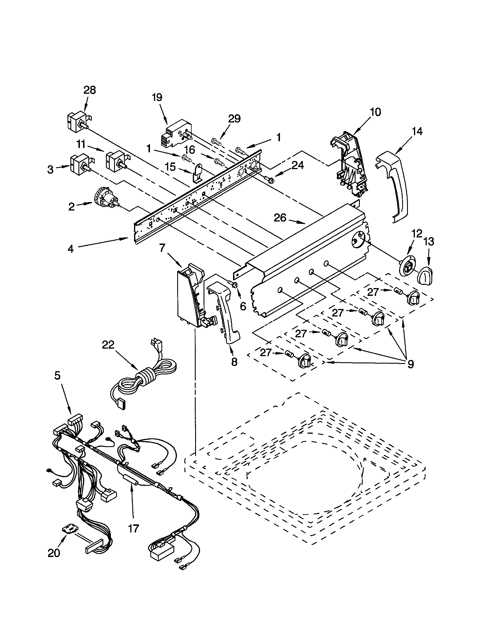 Kenmore 11020952994 control panel diagram