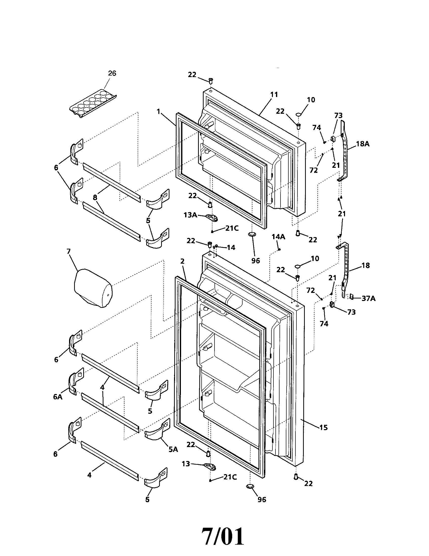 Kenmore 25371792104 door diagram