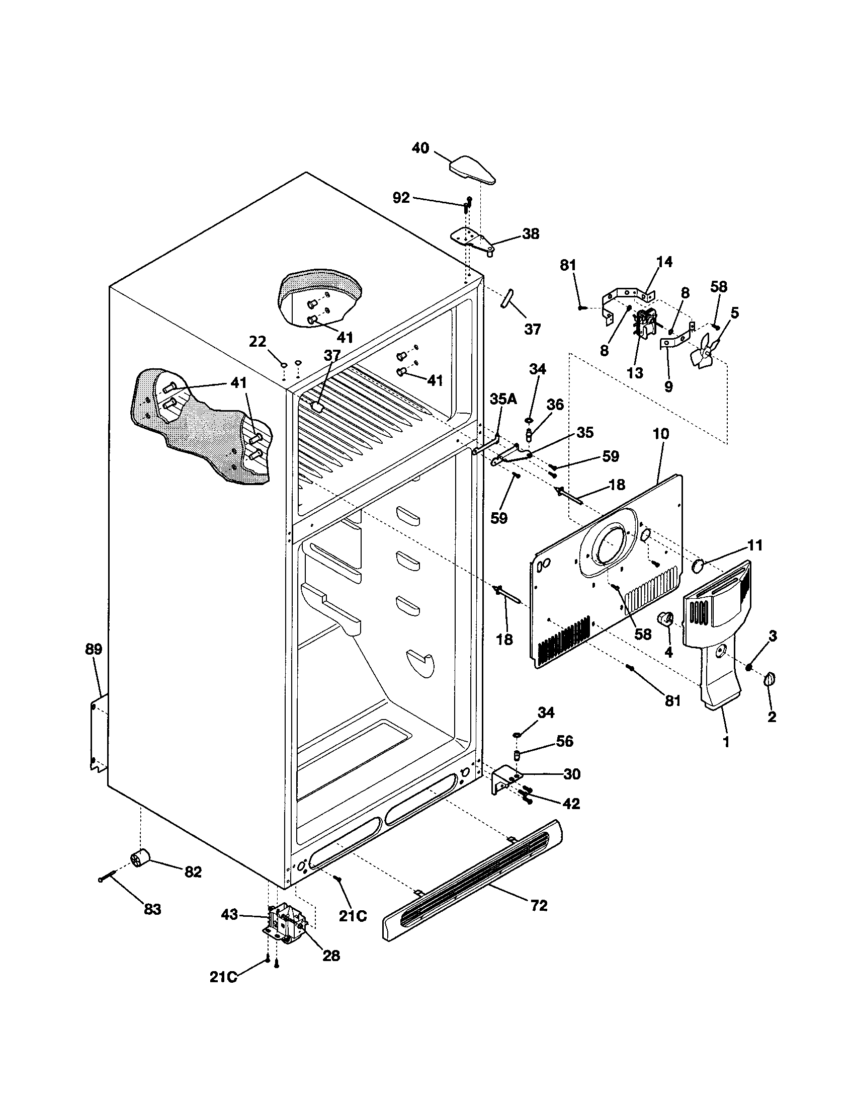 Kenmore 25371792104 cabinet diagram