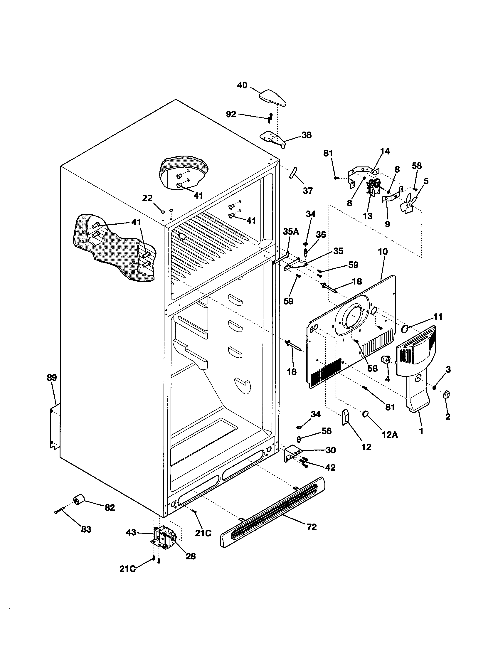 Kenmore 25331627100 cabinet diagram