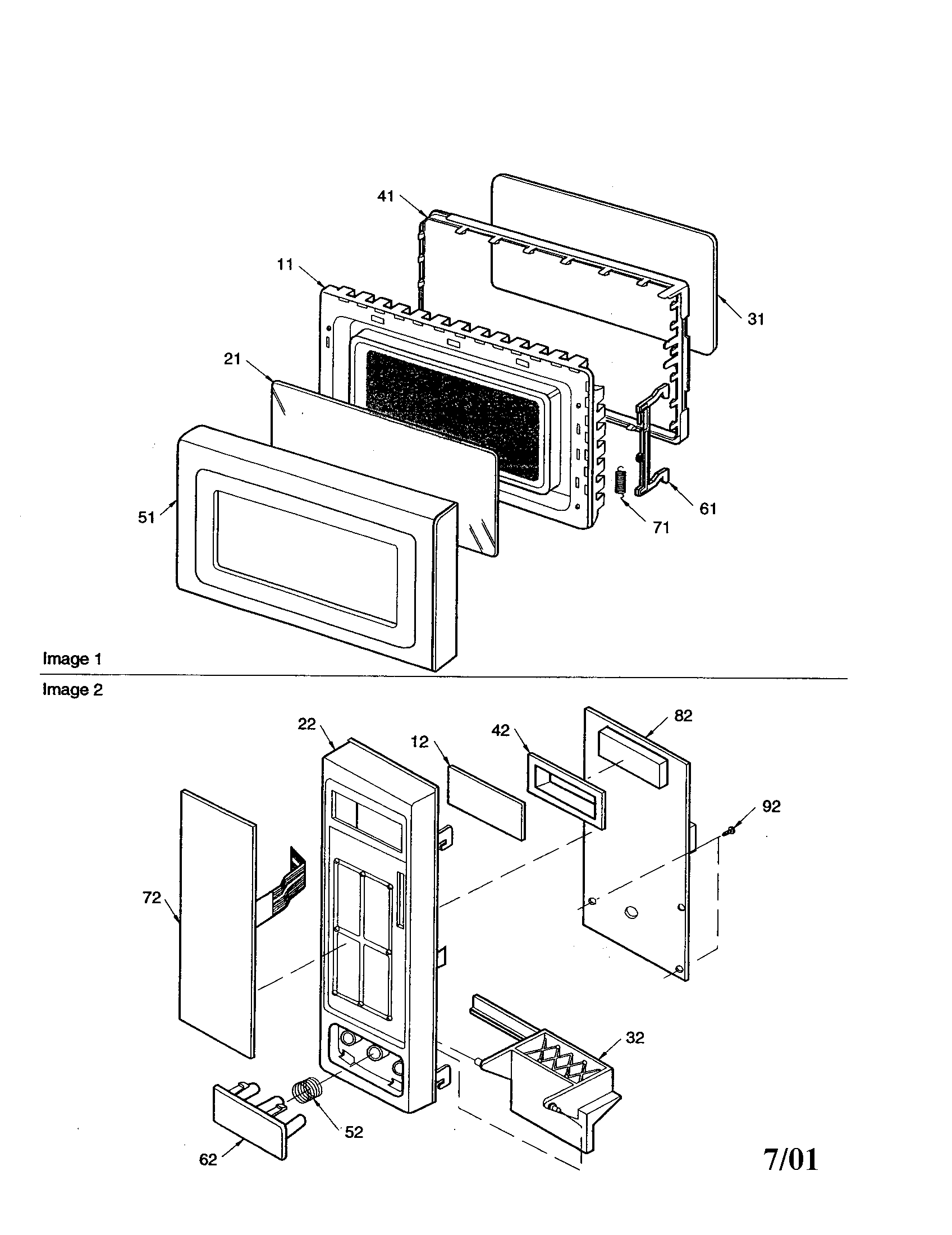 Amana ACM0720AB-PACM0720AB0 door and controller diagram