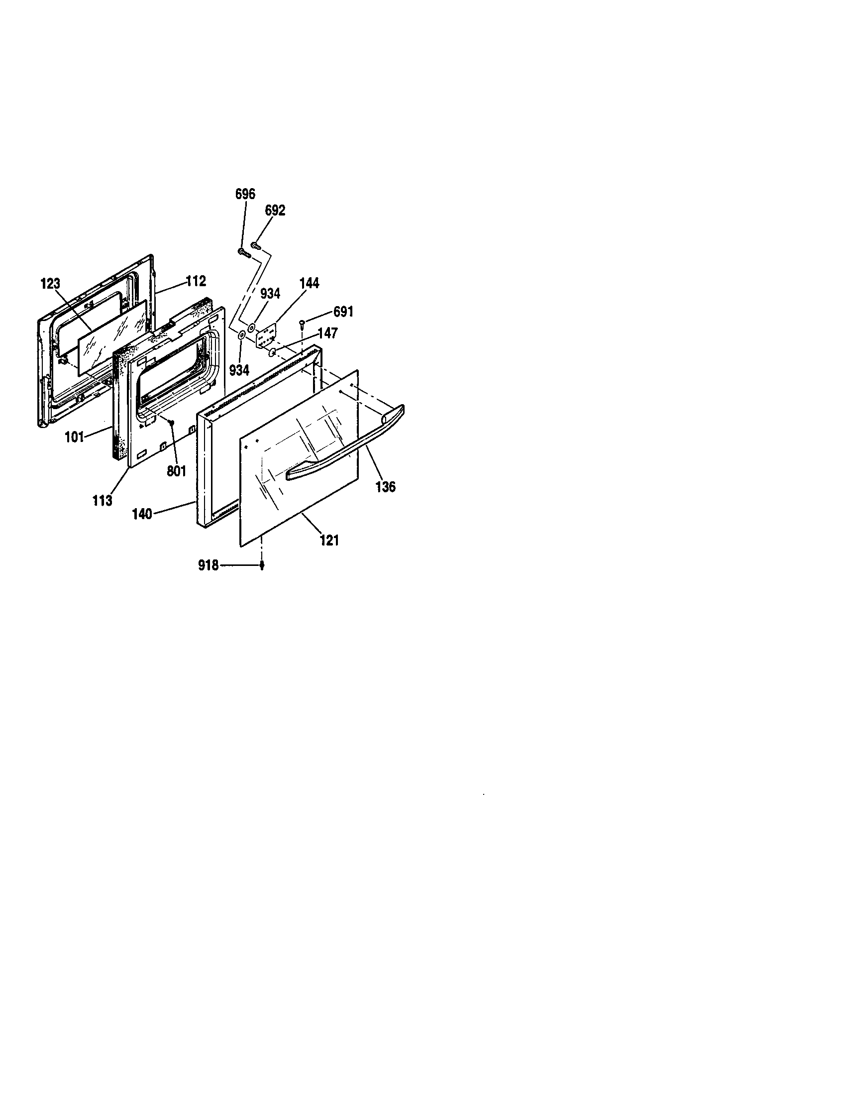 Kenmore 91141389892 lower door diagram