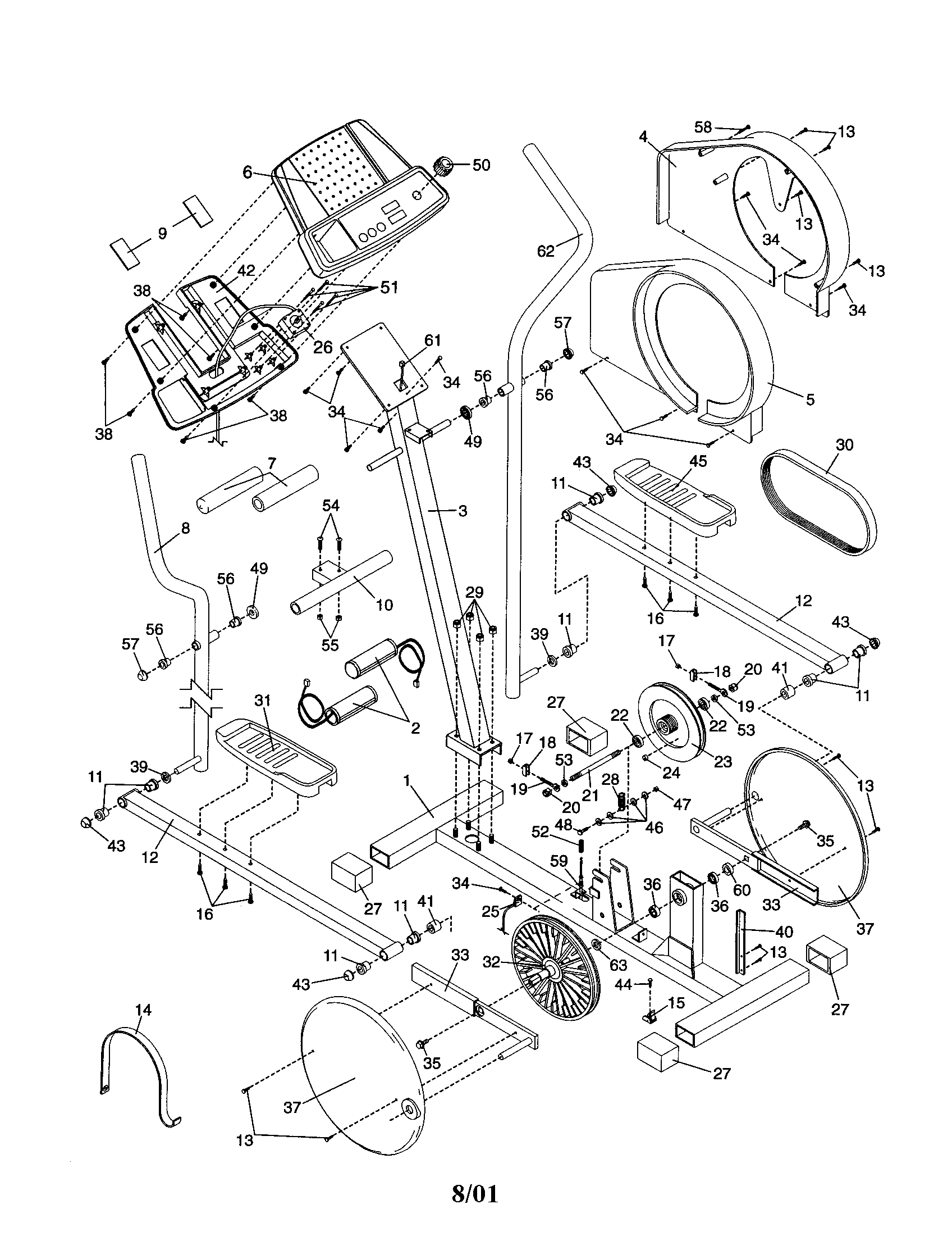 Proform PFEL03010 stepper frame diagram