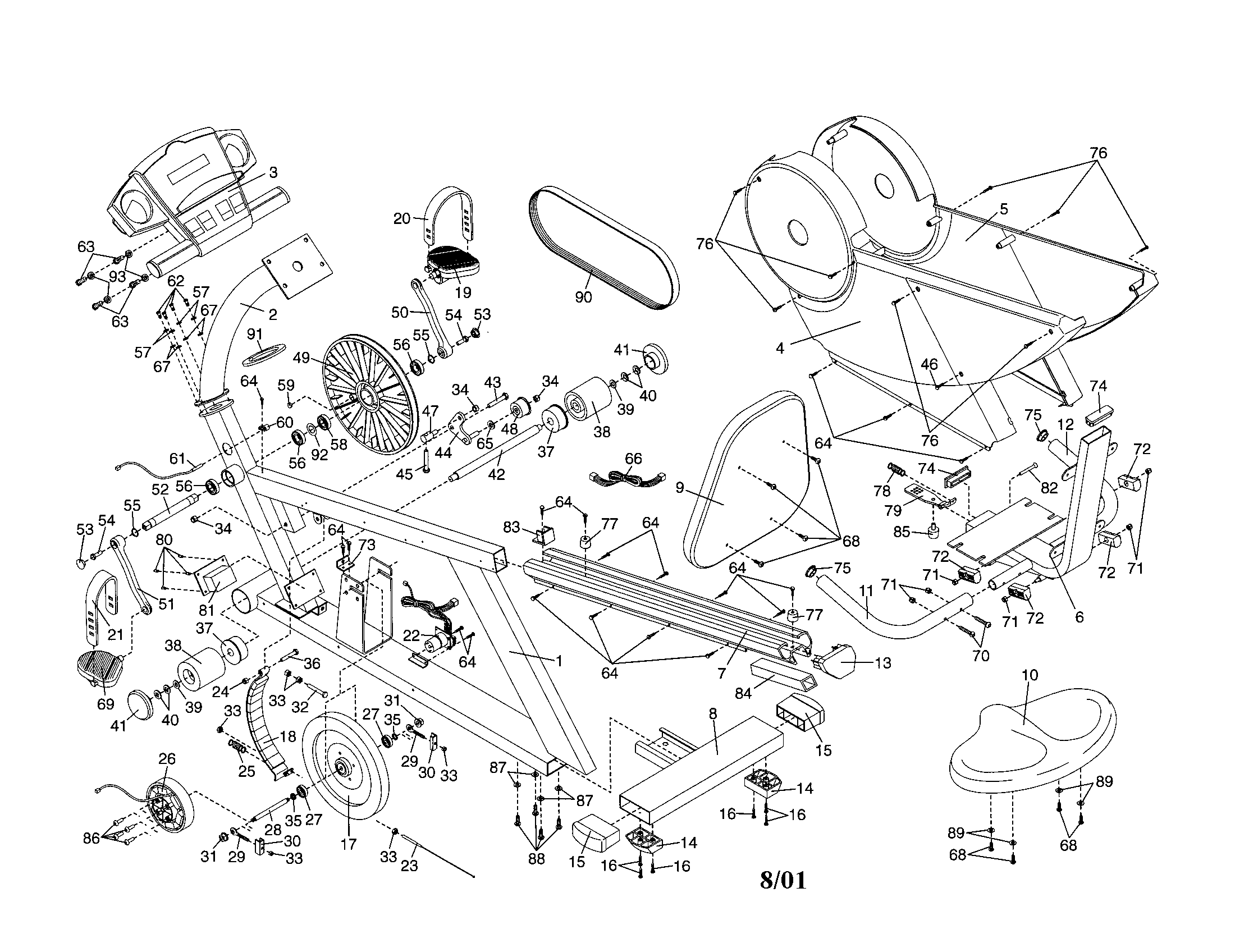NordicTrack 831298960 frame/console diagram