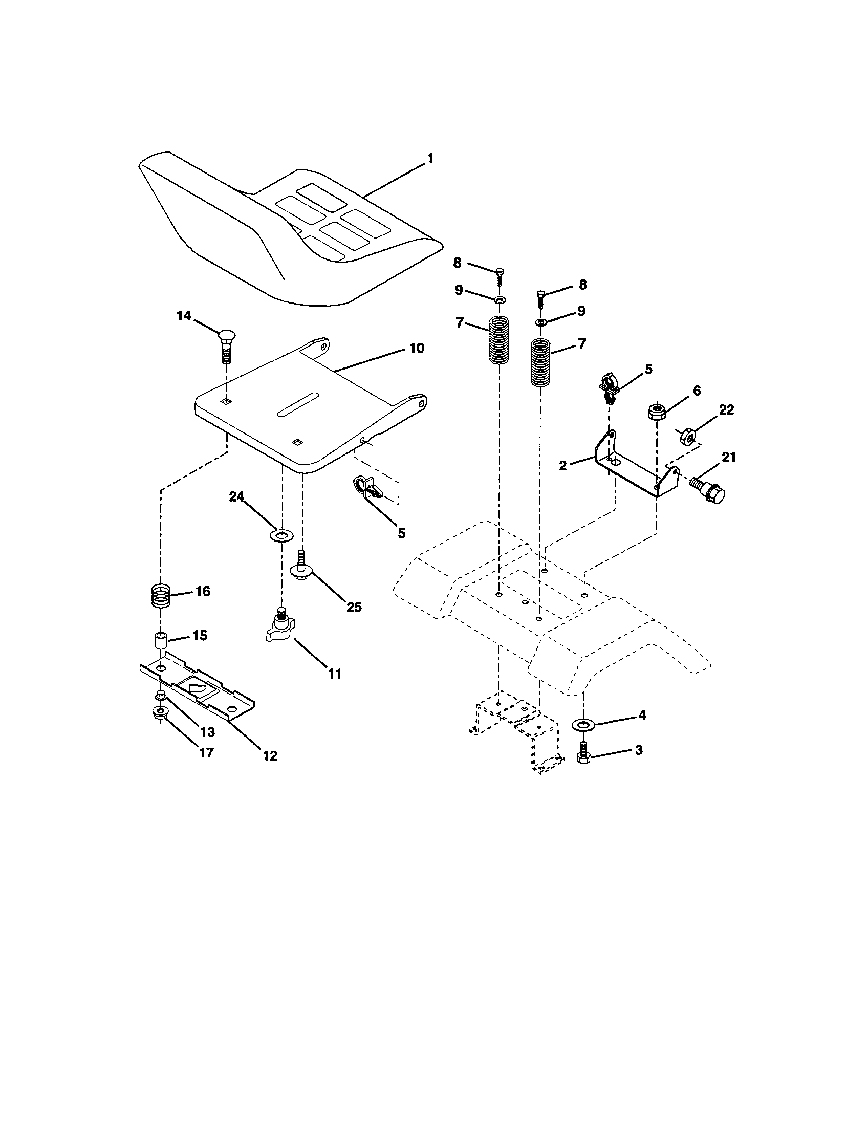Craftsman 917271532 seat assembly diagram