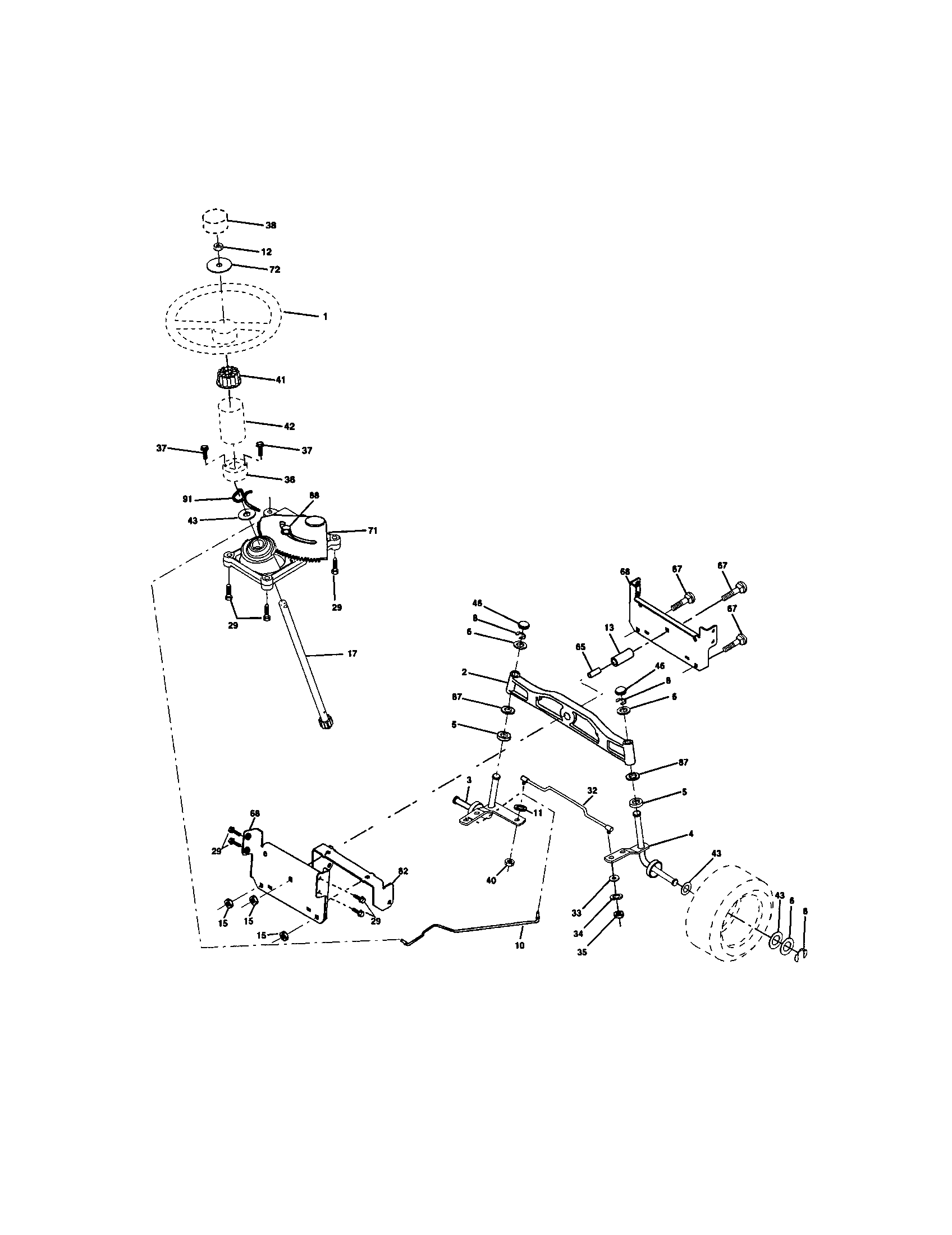 Craftsman 917272263 steering assembly diagram