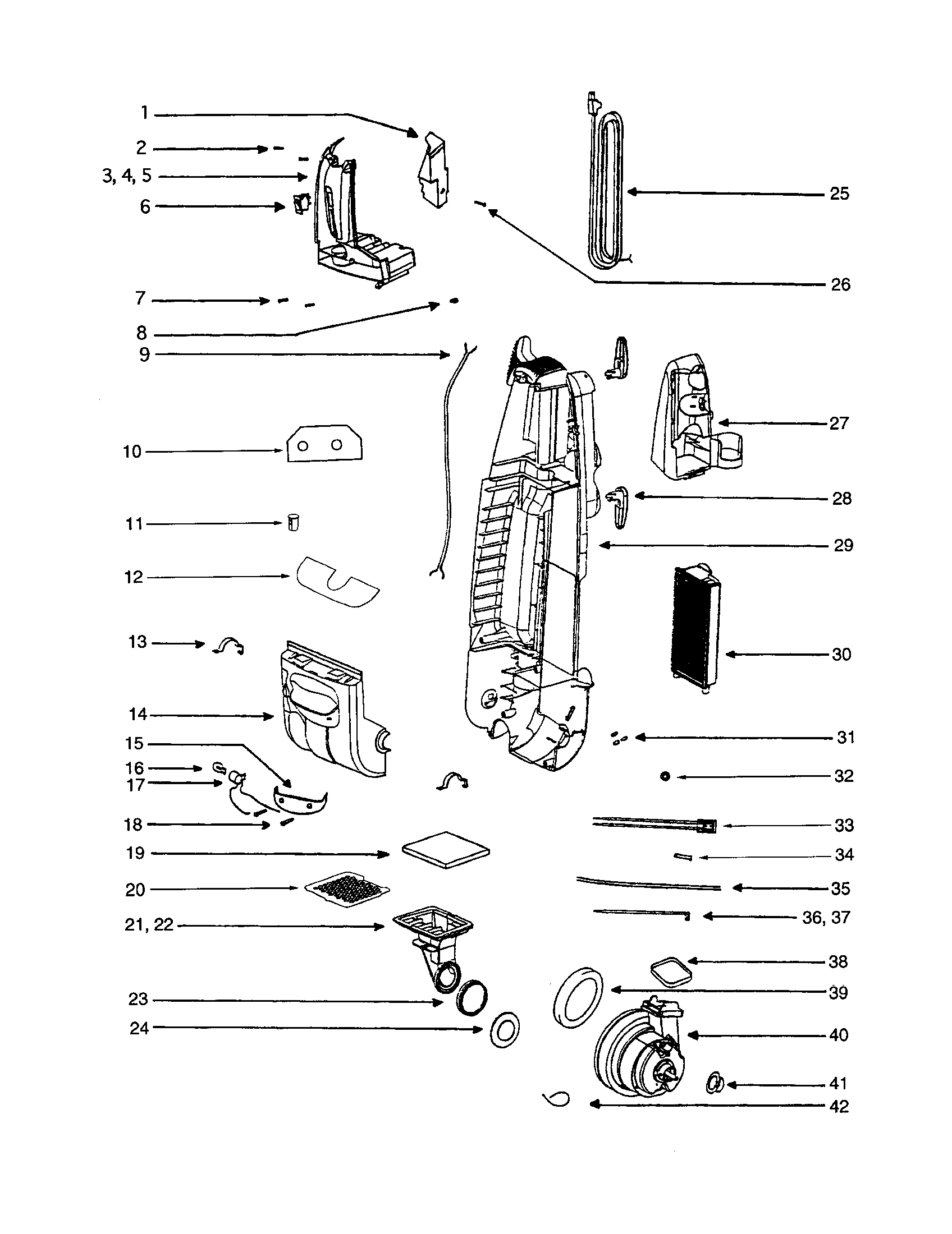 Eureka 5196AT housing diagram